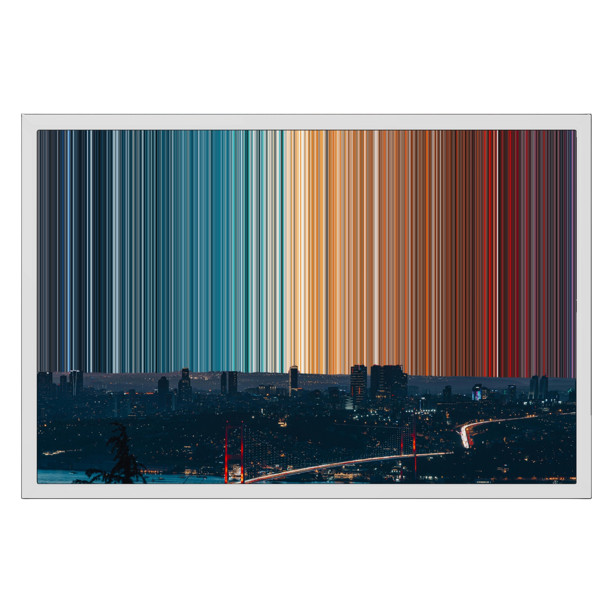 24×16" Metallic Float Frame Canvas - White Frame variant