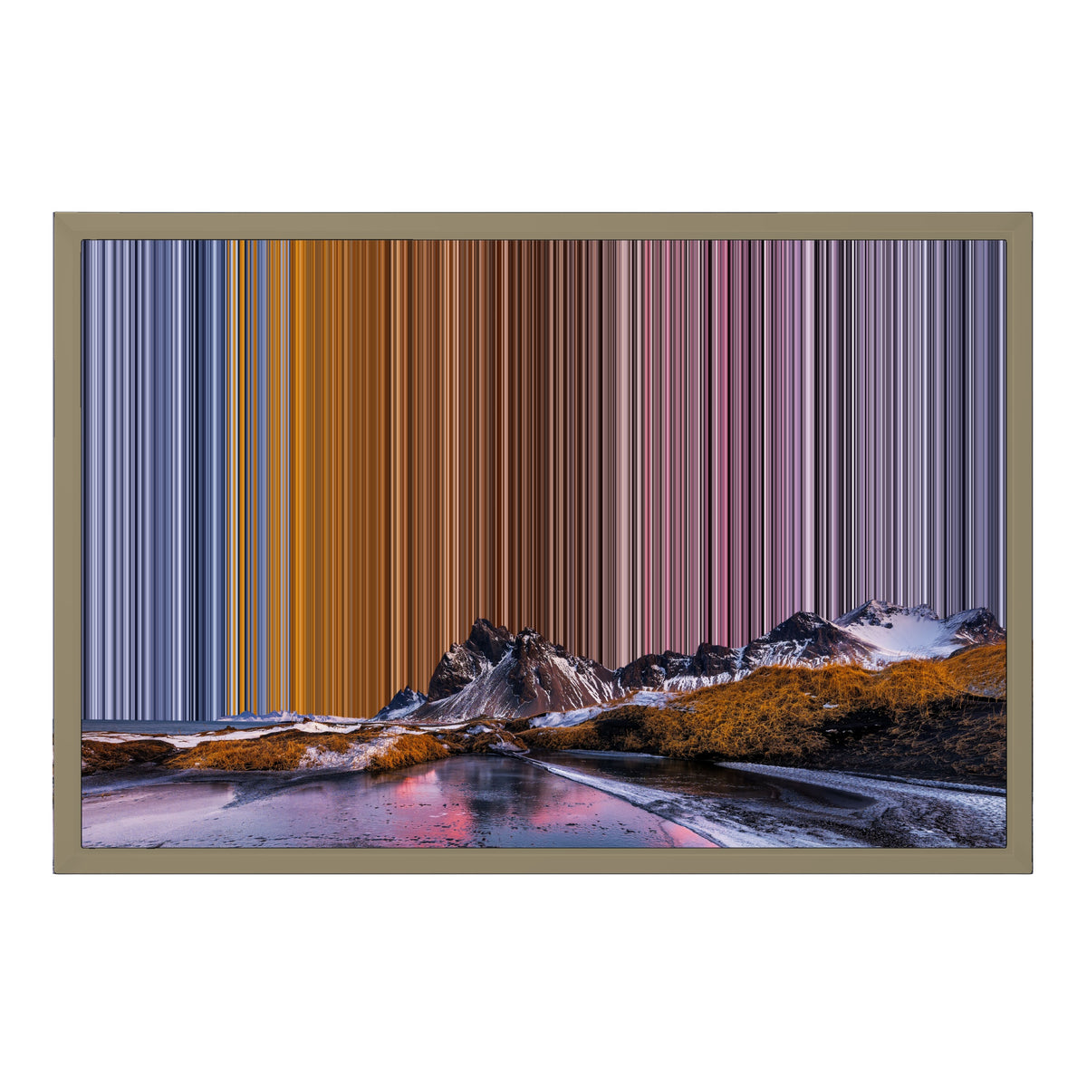 Canvastavla i floaterram, 24×18", ram i naturträ