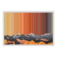 Toile en caisse américaine, format 24×18", cadre blanc