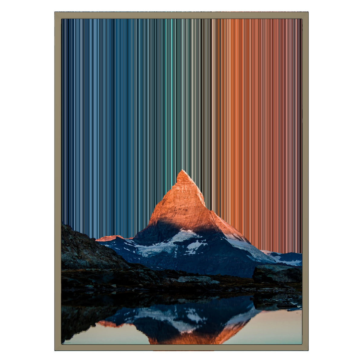 Leinwandbild mit Schattenfugenrahmen im Format 24×30", Rahmen aus Naturholz