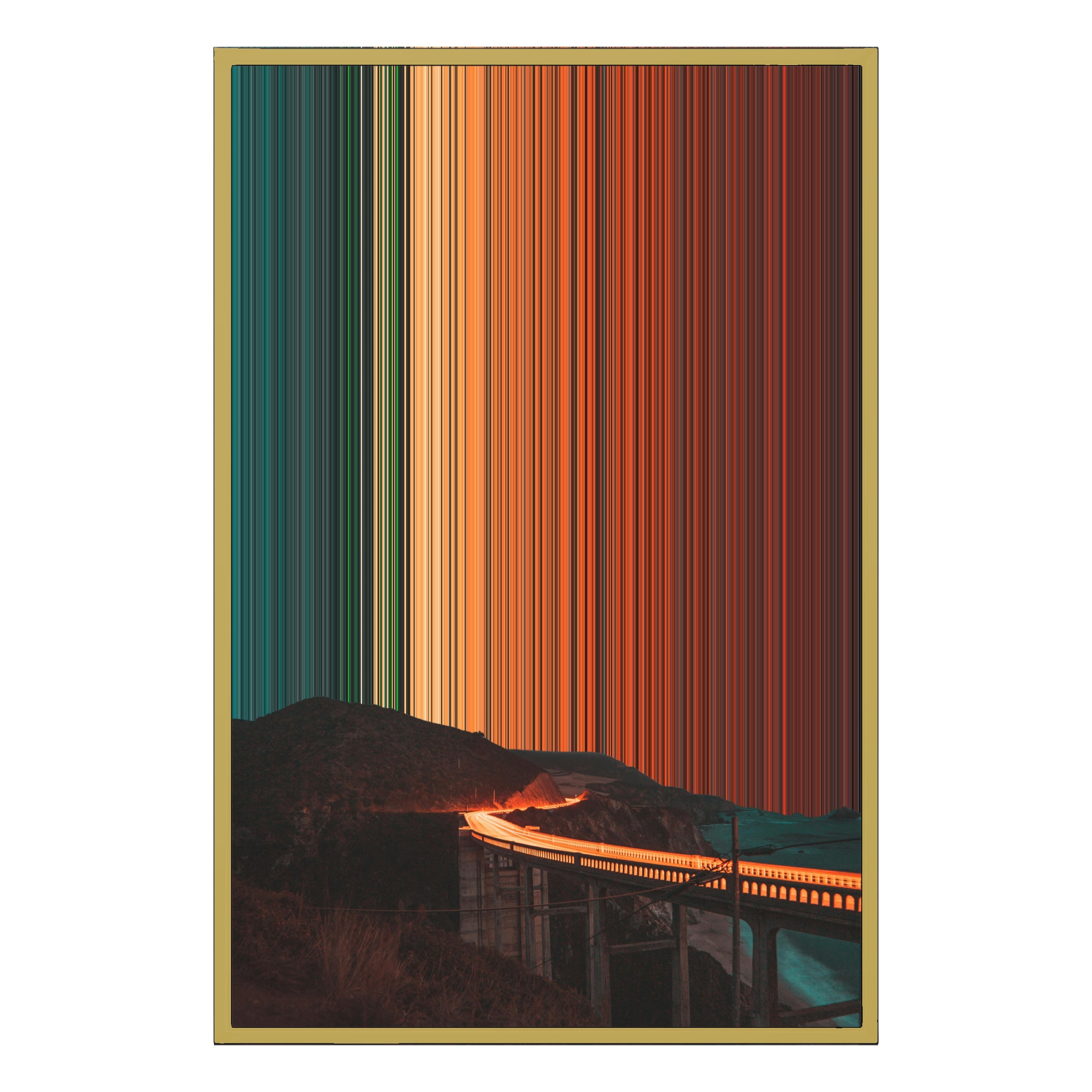 24×34" Metallic Float Frame Canvas - Gold Frame variant