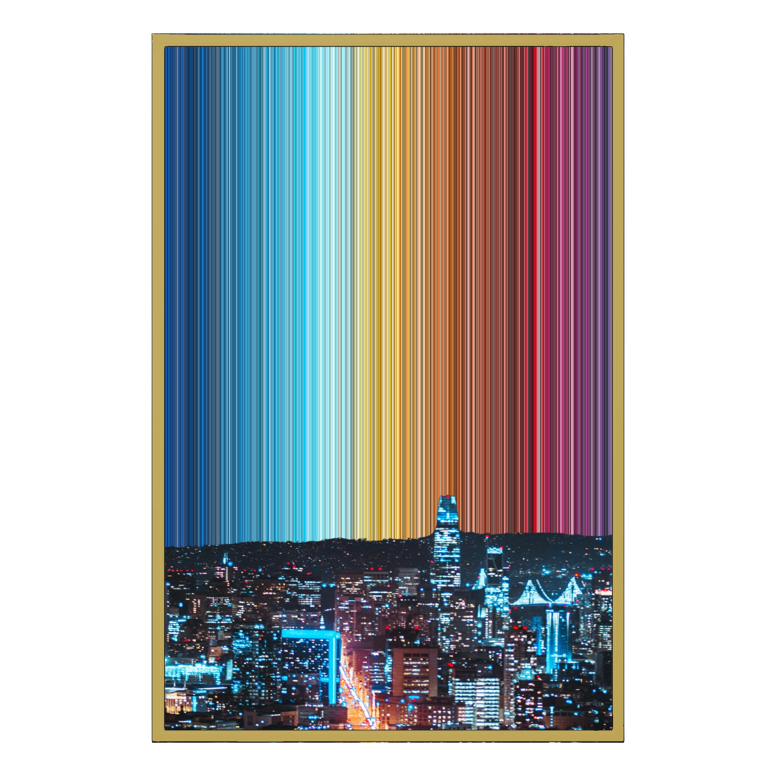 24×34" Metallic Float Frame Canvas - Gold Frame variant