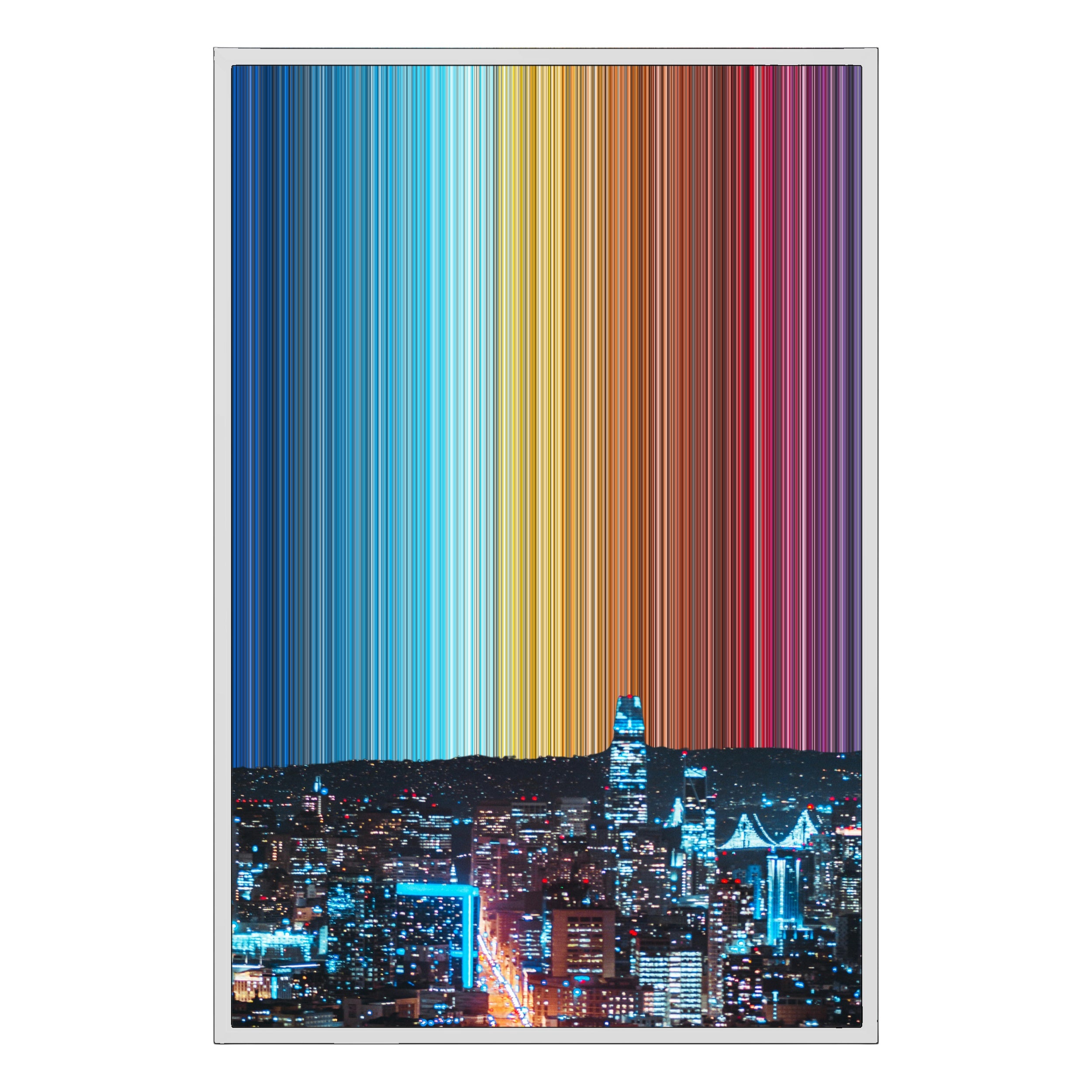 24×34" Metallic Float Frame Canvas - White Frame variant