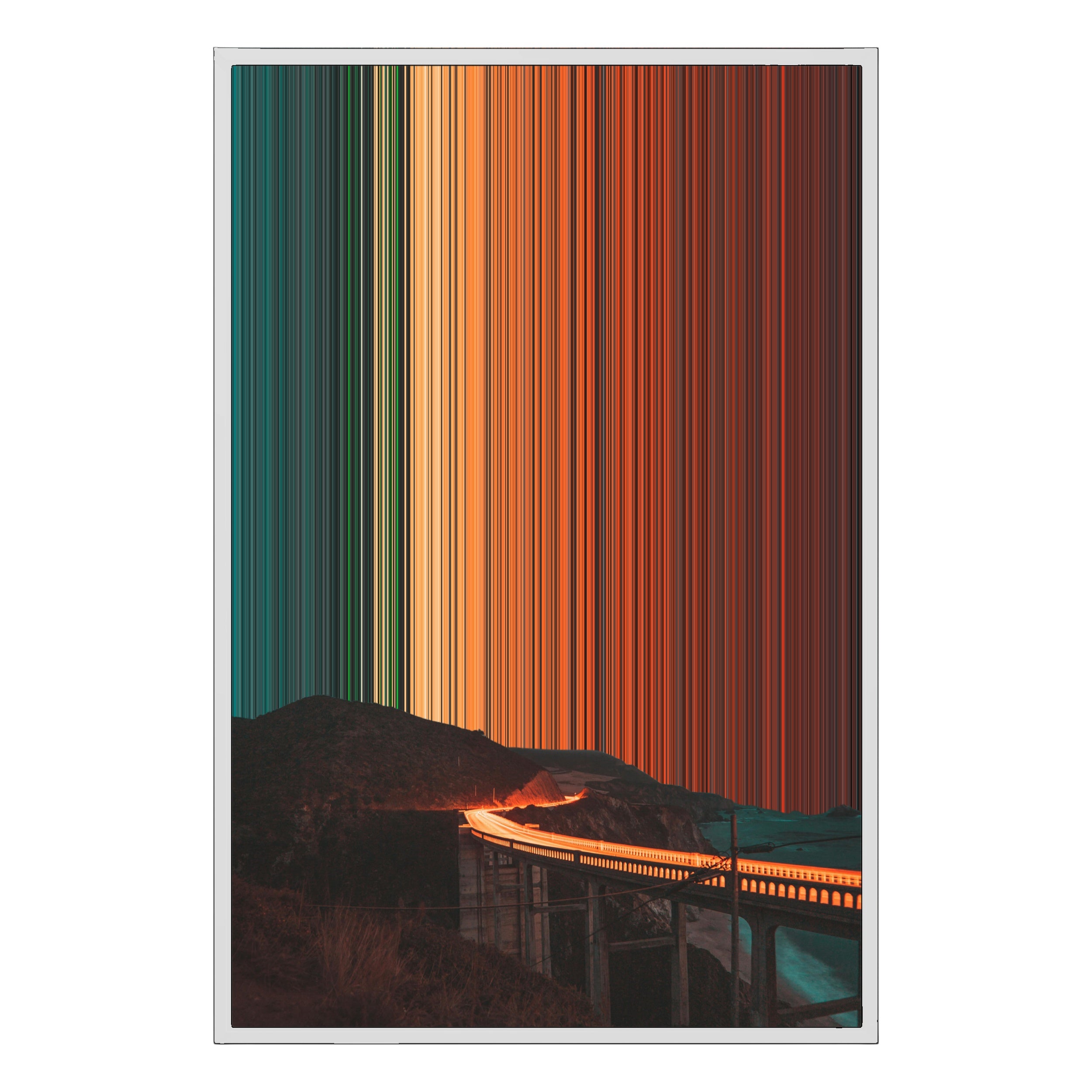 24×34" Metallic Float Frame Canvas - White Frame variant