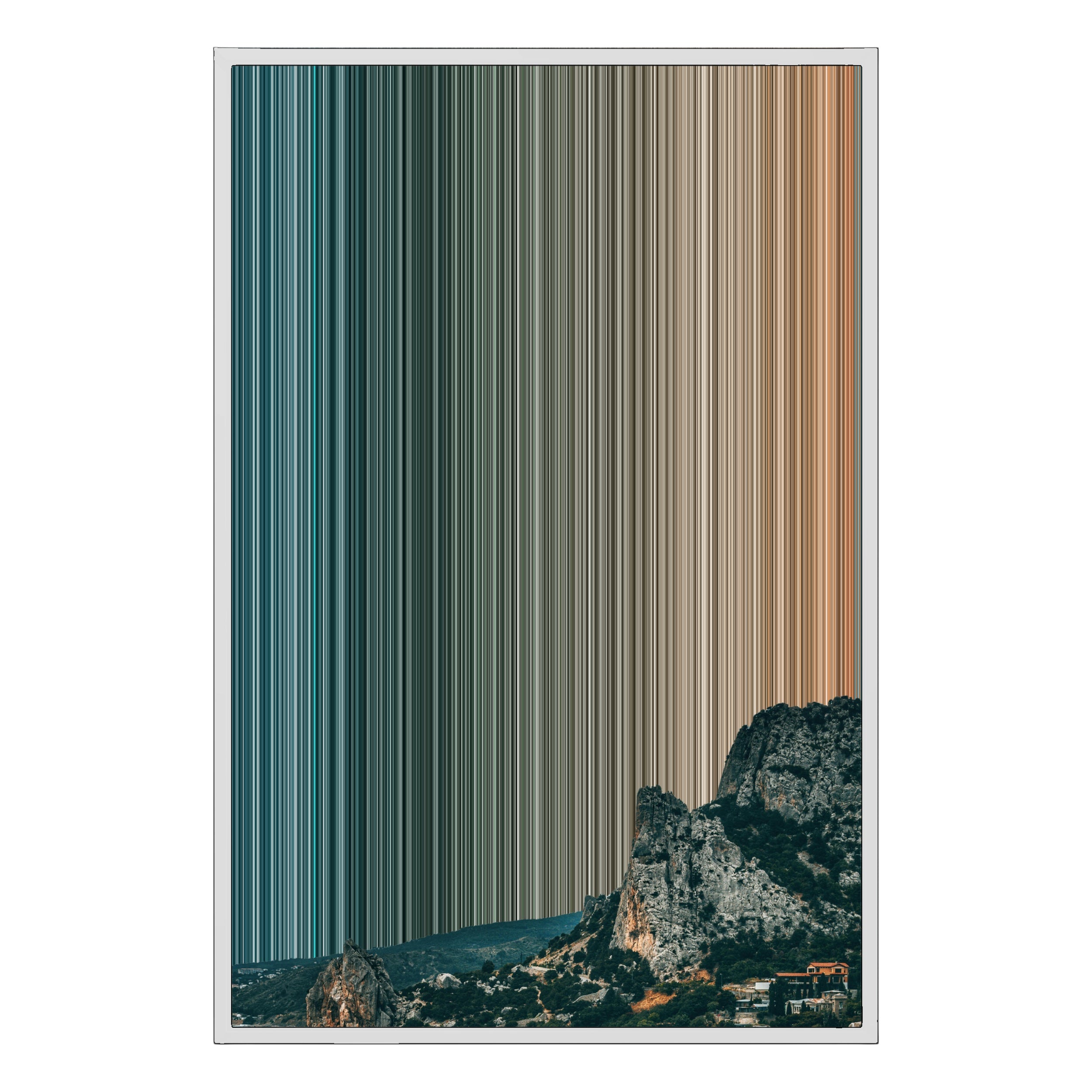 24×34" Metallic Float Frame Canvas - White Frame variant