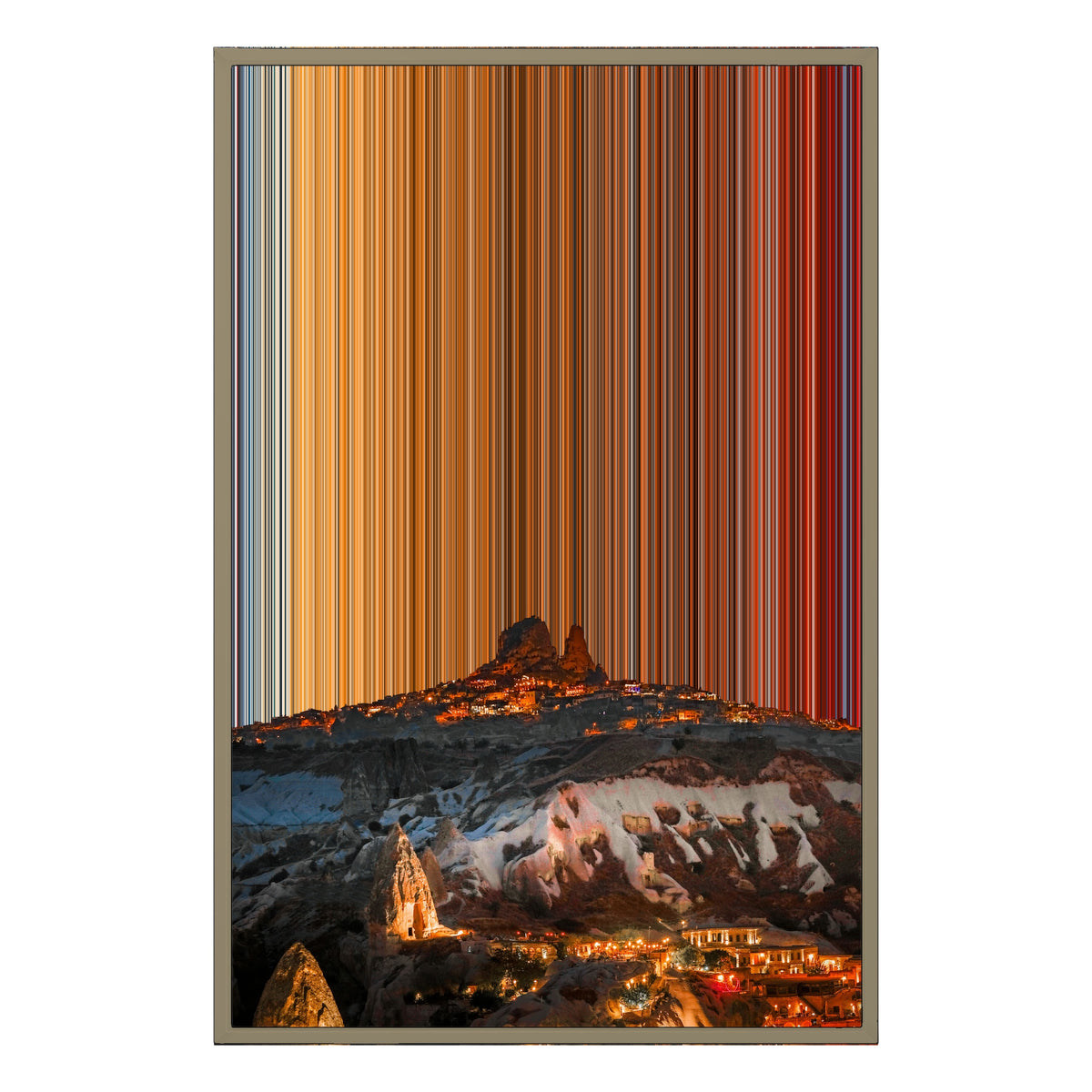Canvastavla i floaterram, 24×36", ram i naturträ