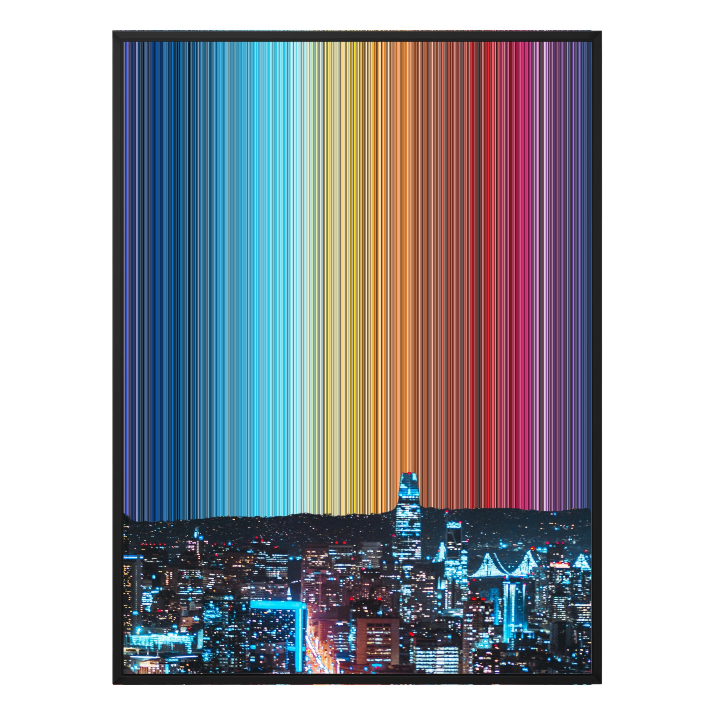 24×38" Metallic Float Frame Canvas - Black Frame variant