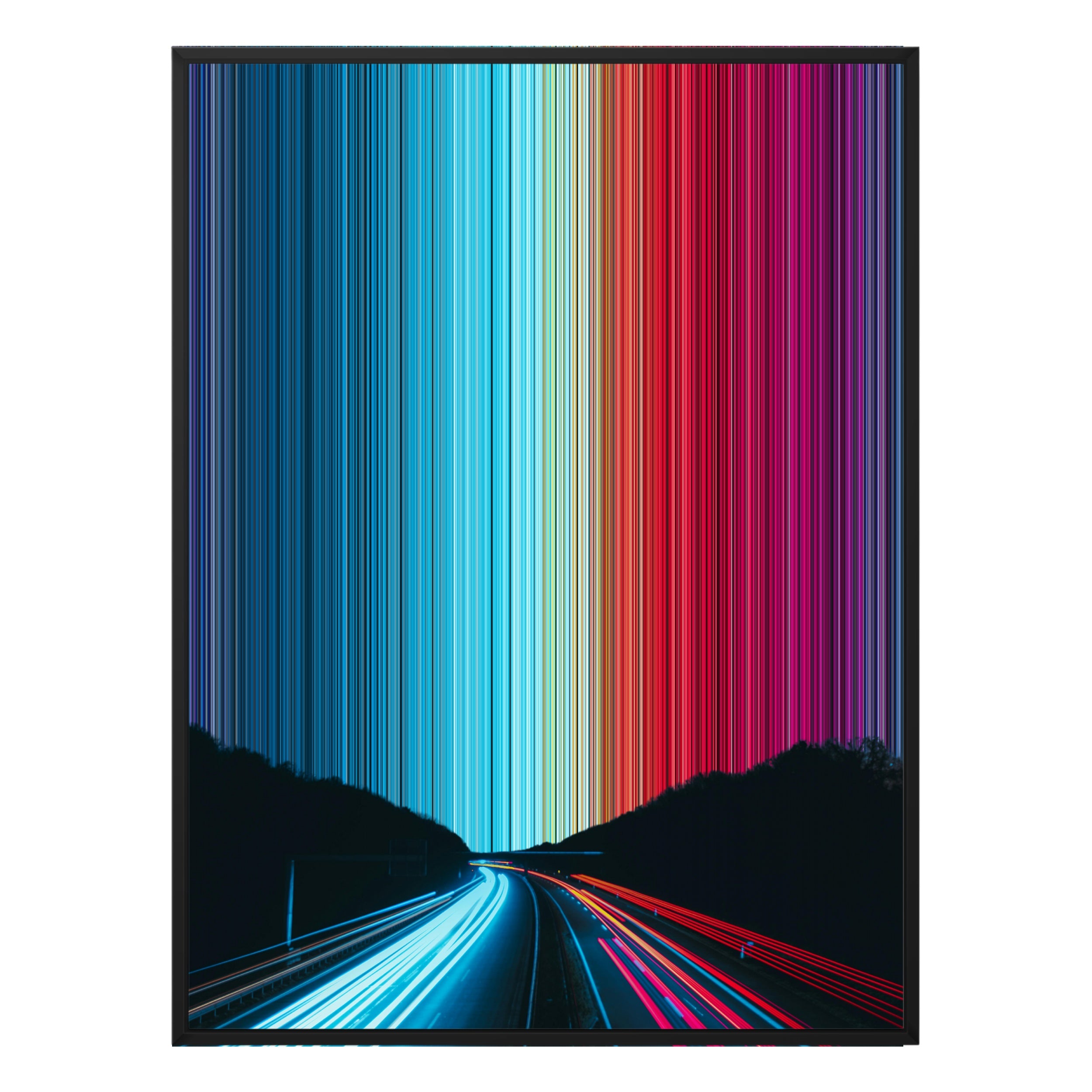 24×38" Metallic Float Frame Canvas - Black Frame variant