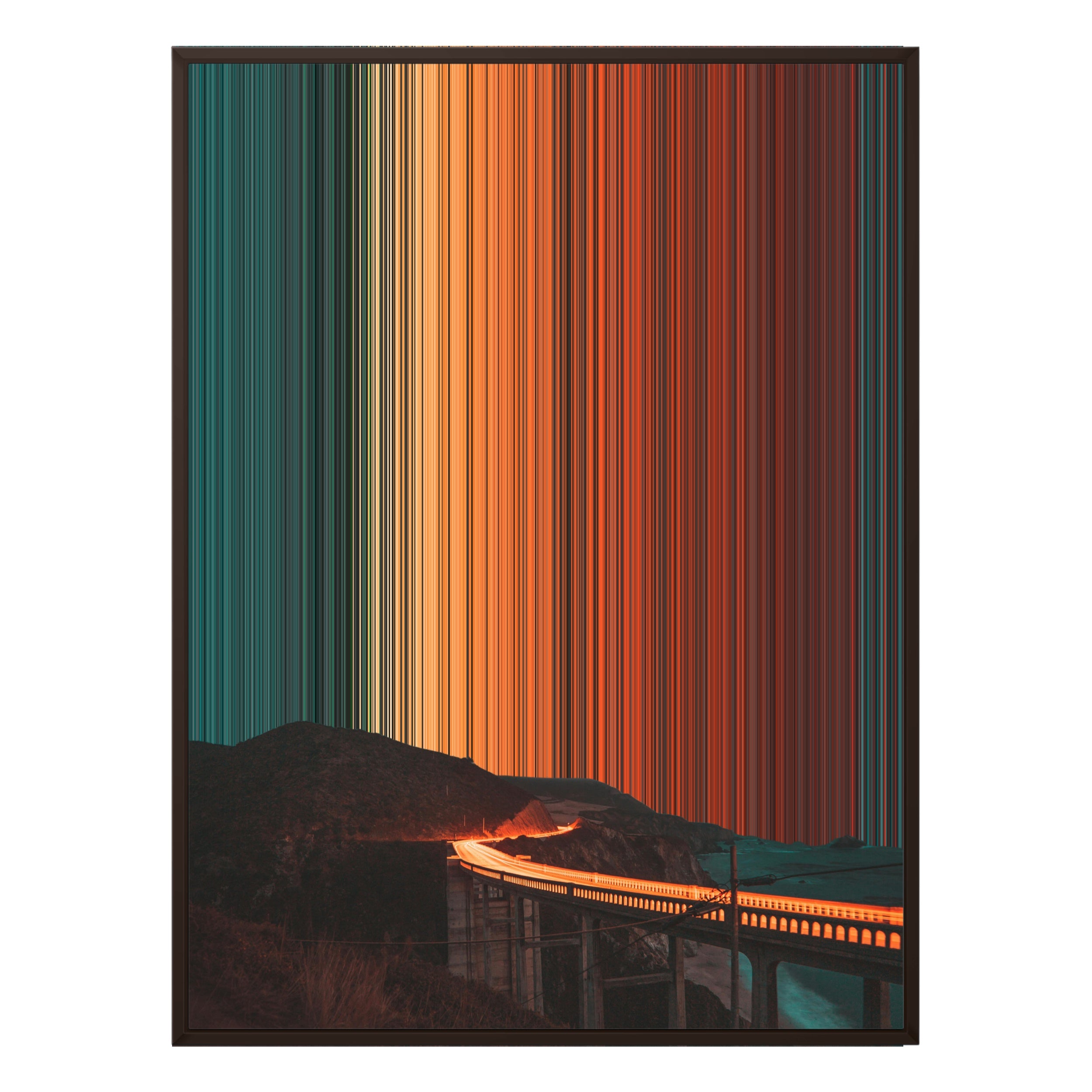 24×38" Metallic Float Frame Canvas - Brown Frame variant