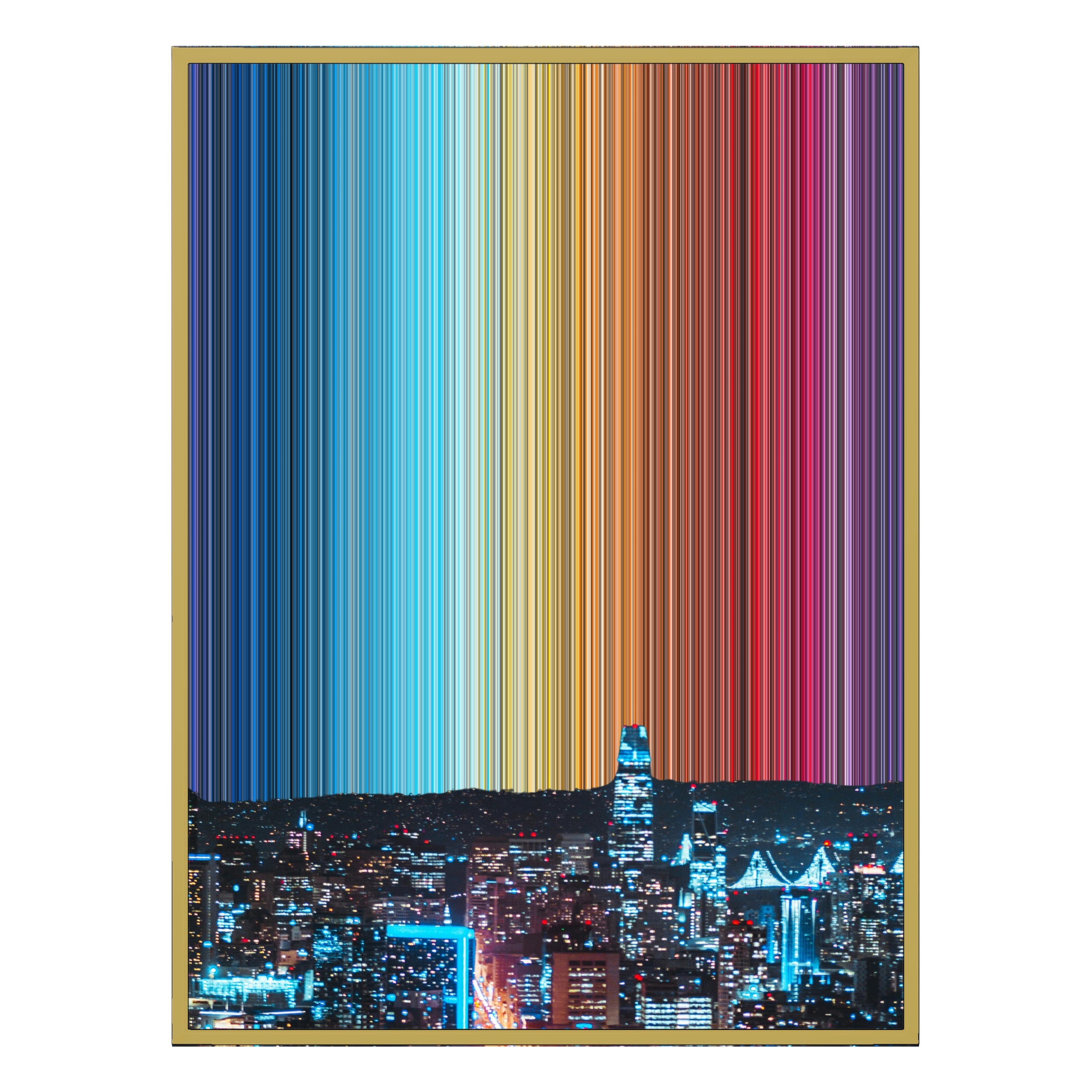 24×38" Metallic Float Frame Canvas - Gold Frame variant