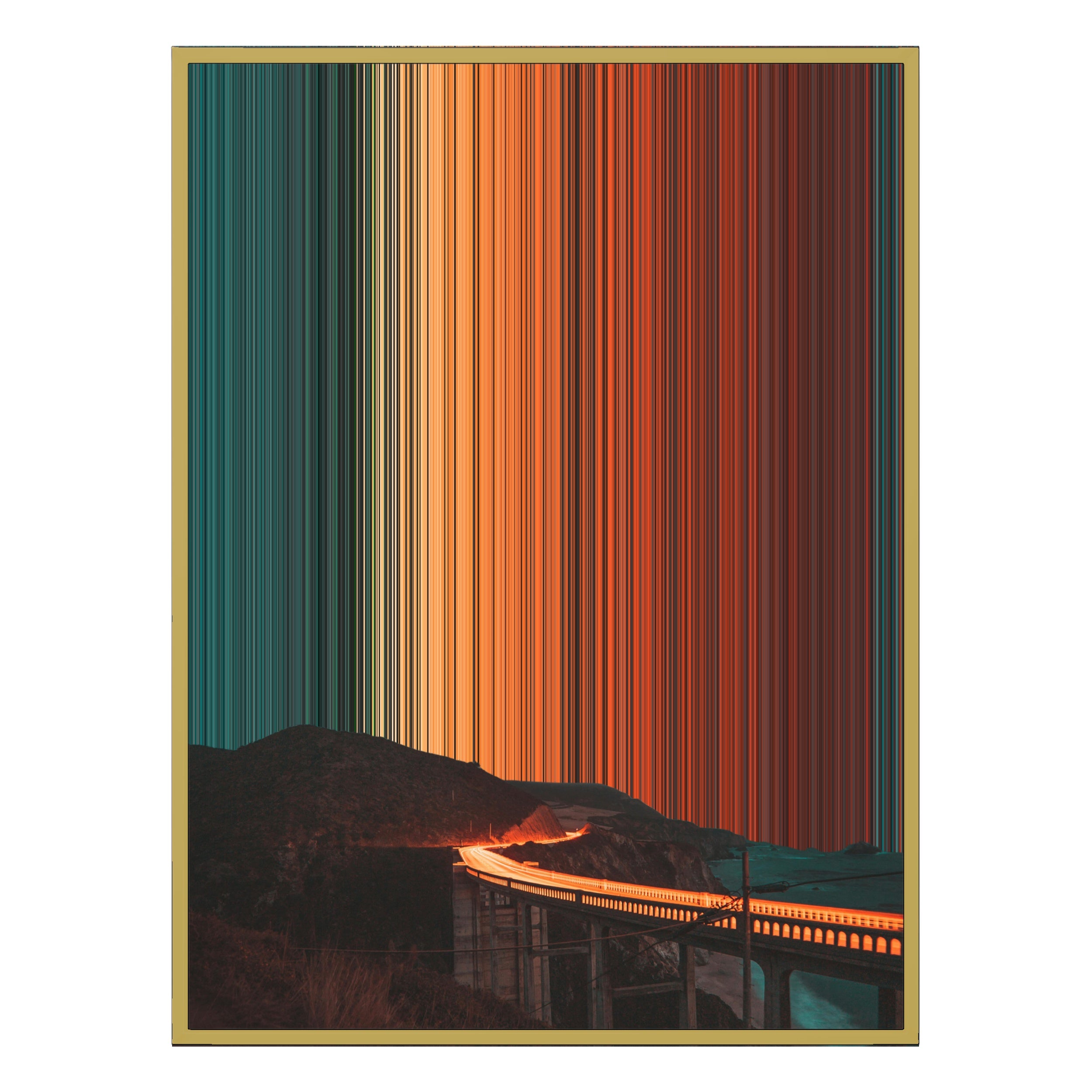 24×38" Metallic Float Frame Canvas - Gold Frame variant