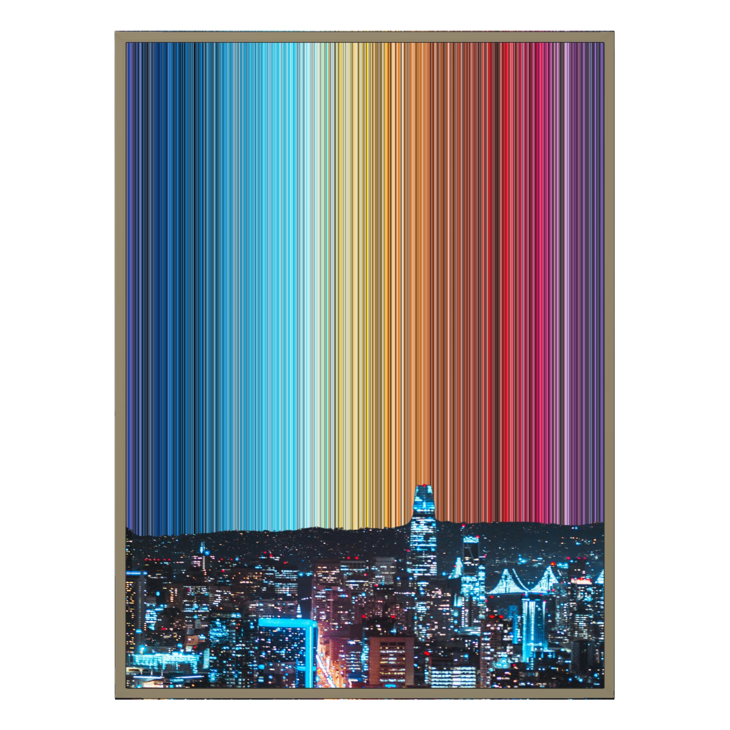 24×38" Metallic Float Frame Canvas - Natural Frame variant