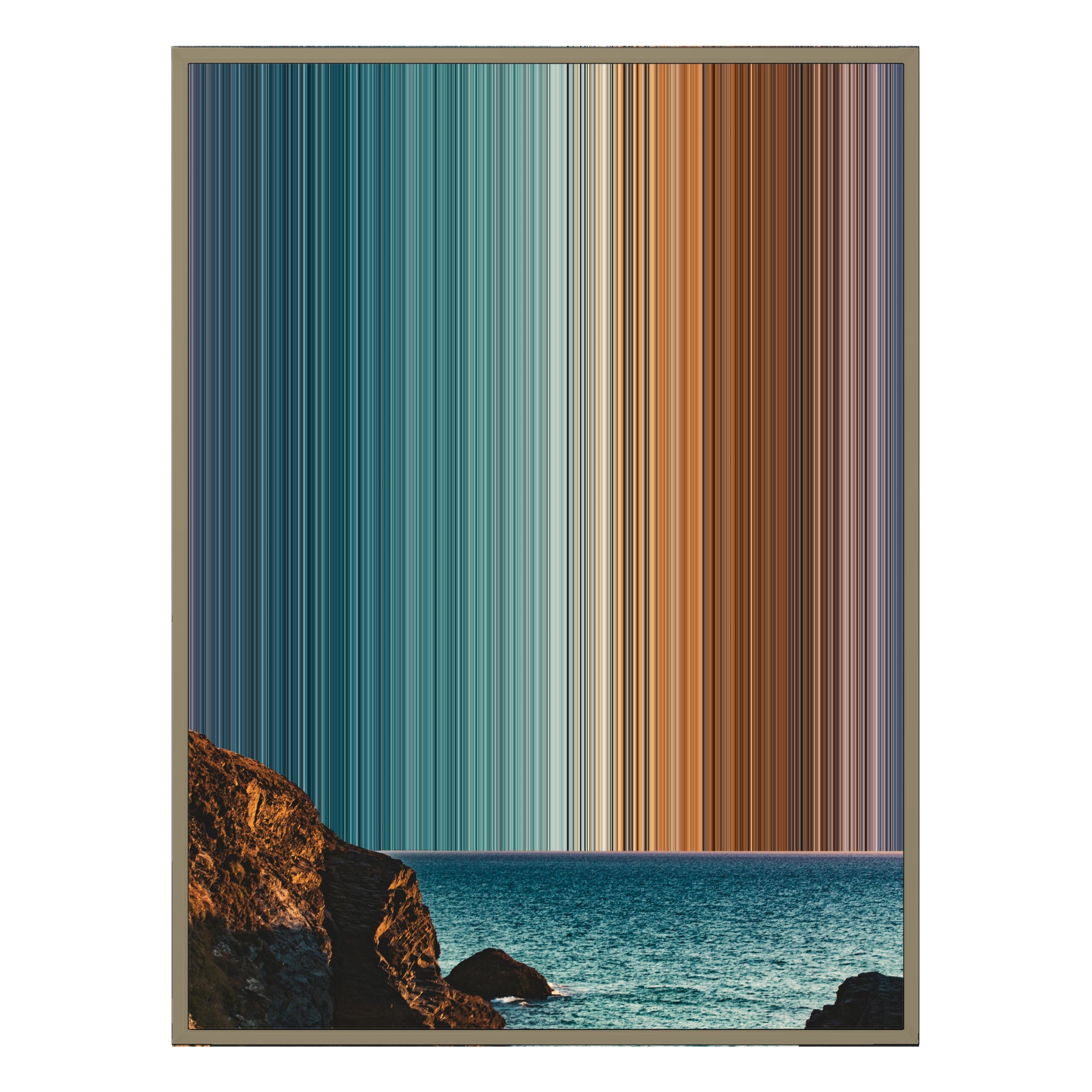 24×38" Metallic Float Frame Canvas - Natural Frame variant