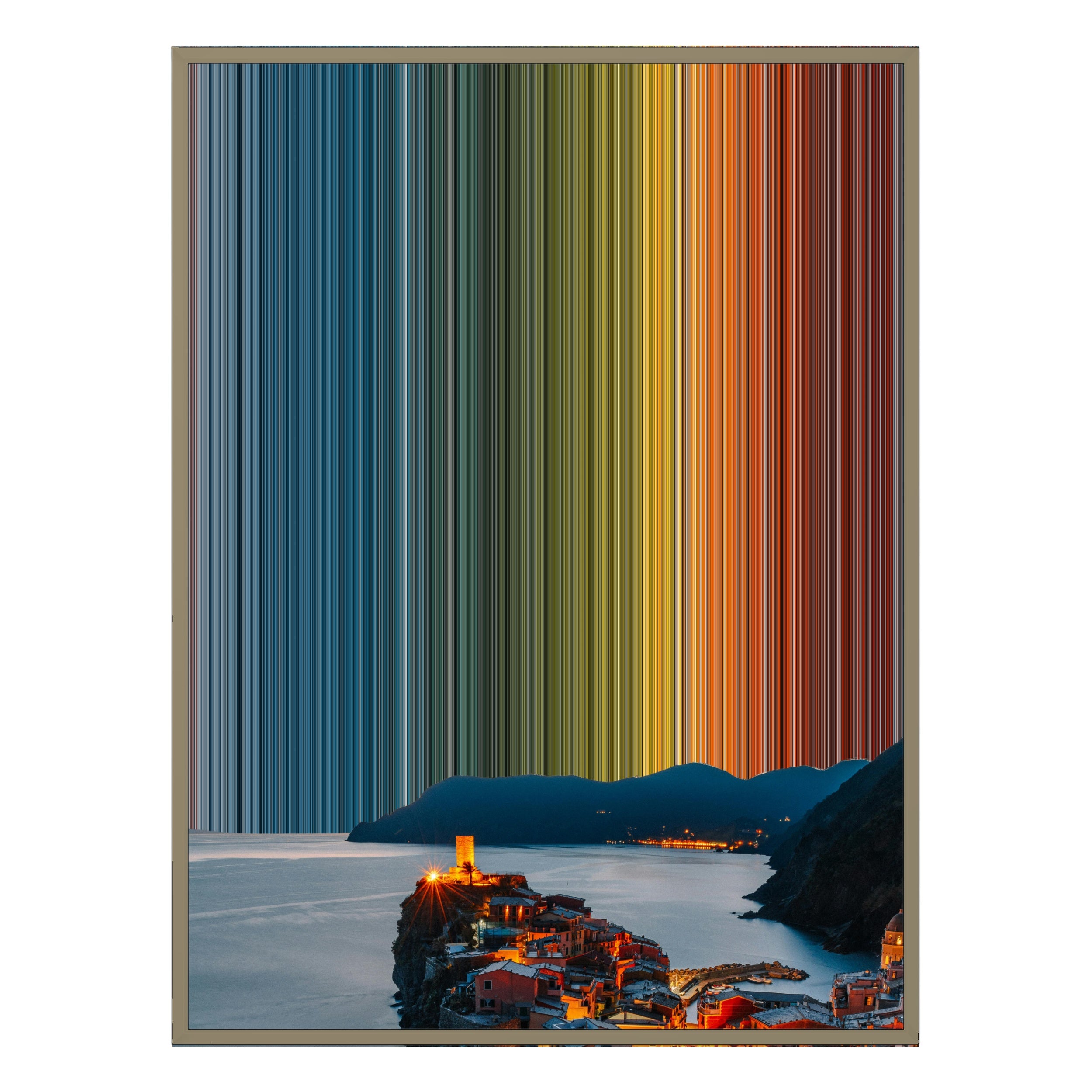 24×38" Metallic Float Frame Canvas - Natural Frame variant