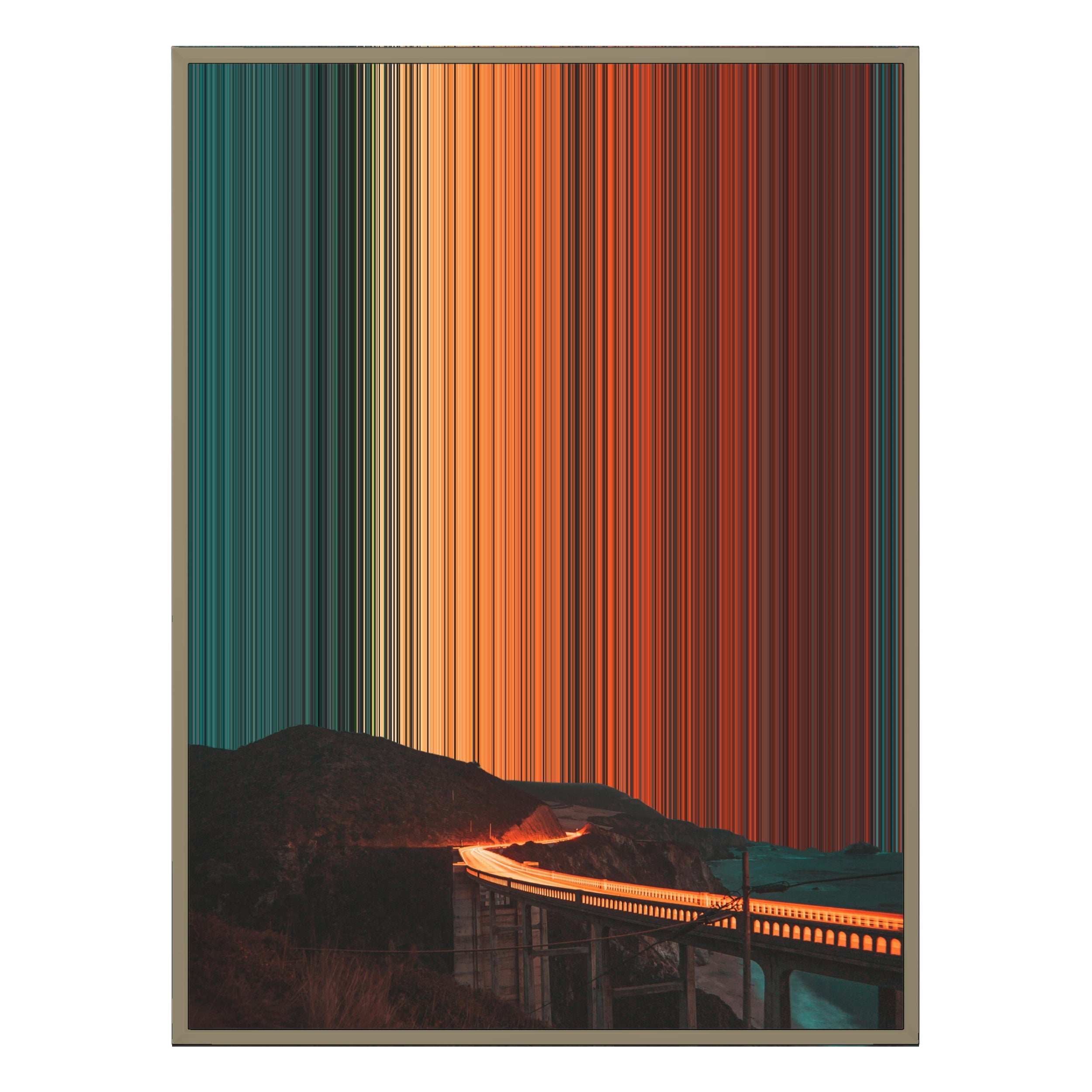 24×38" Metallic Float Frame Canvas - Natural Frame variant