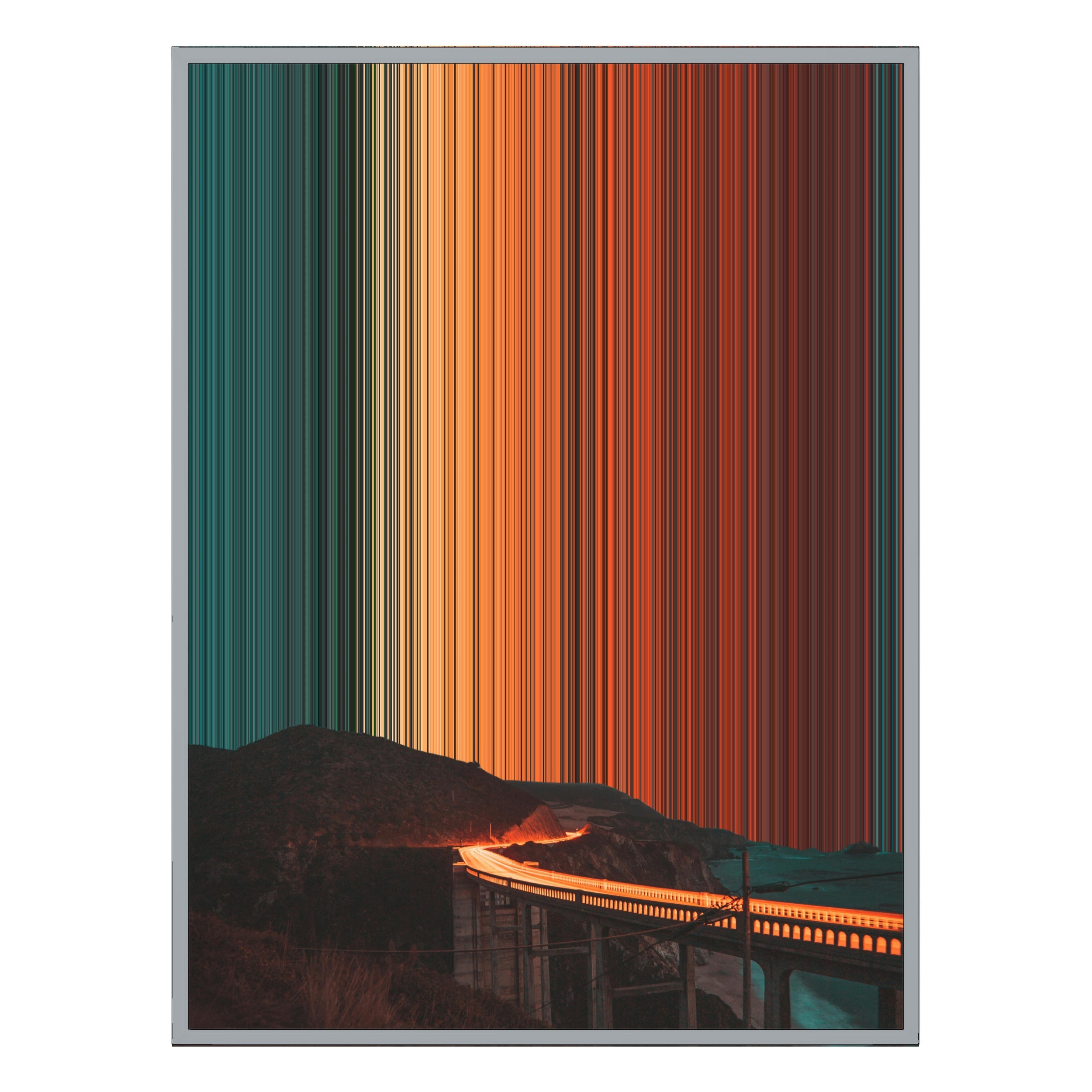 24×38" Metallic Float Frame Canvas - Silver Frame variant