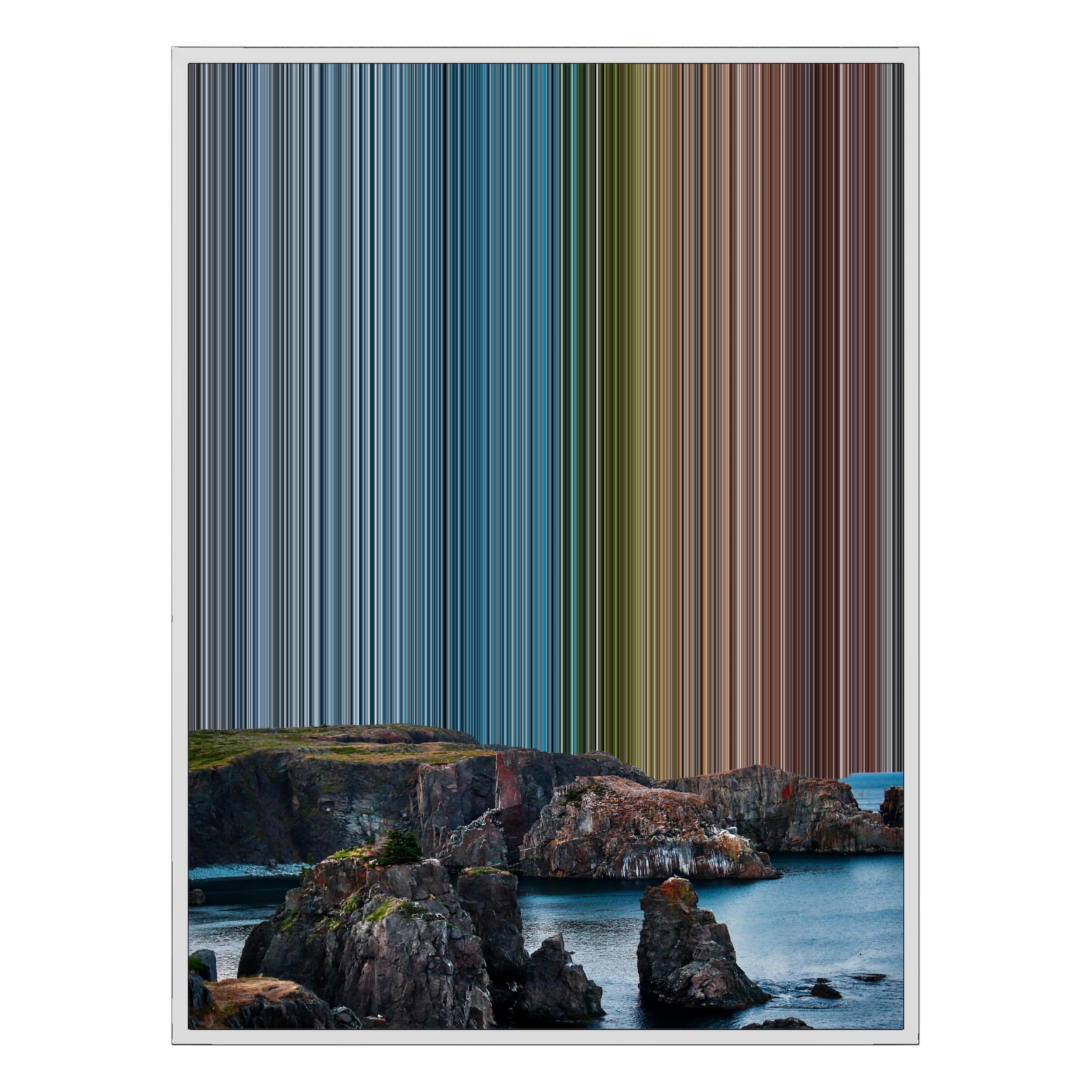 24×38" Metallic Float Frame Canvas - White Frame variant