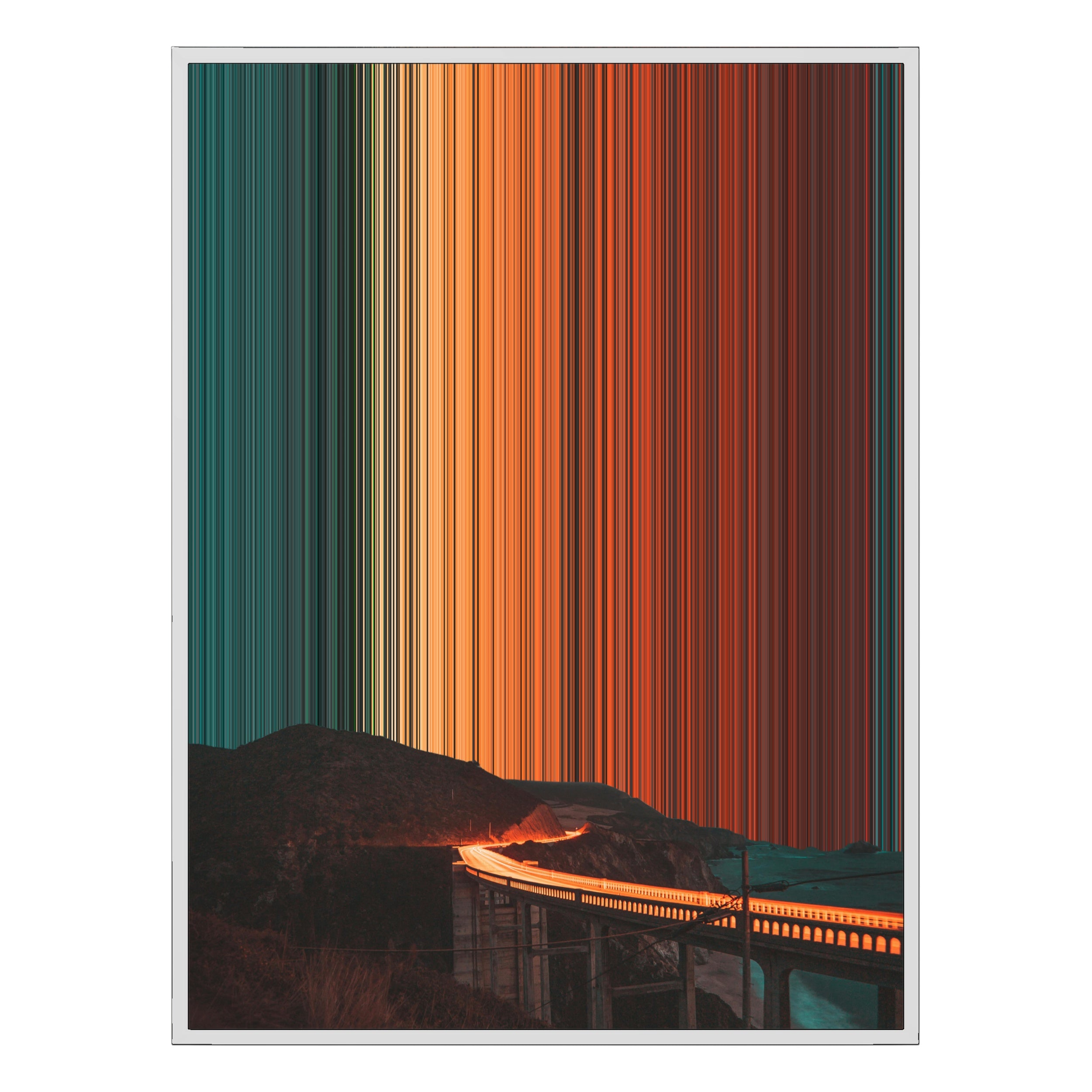 24×38" Metallic Float Frame Canvas - White Frame variant