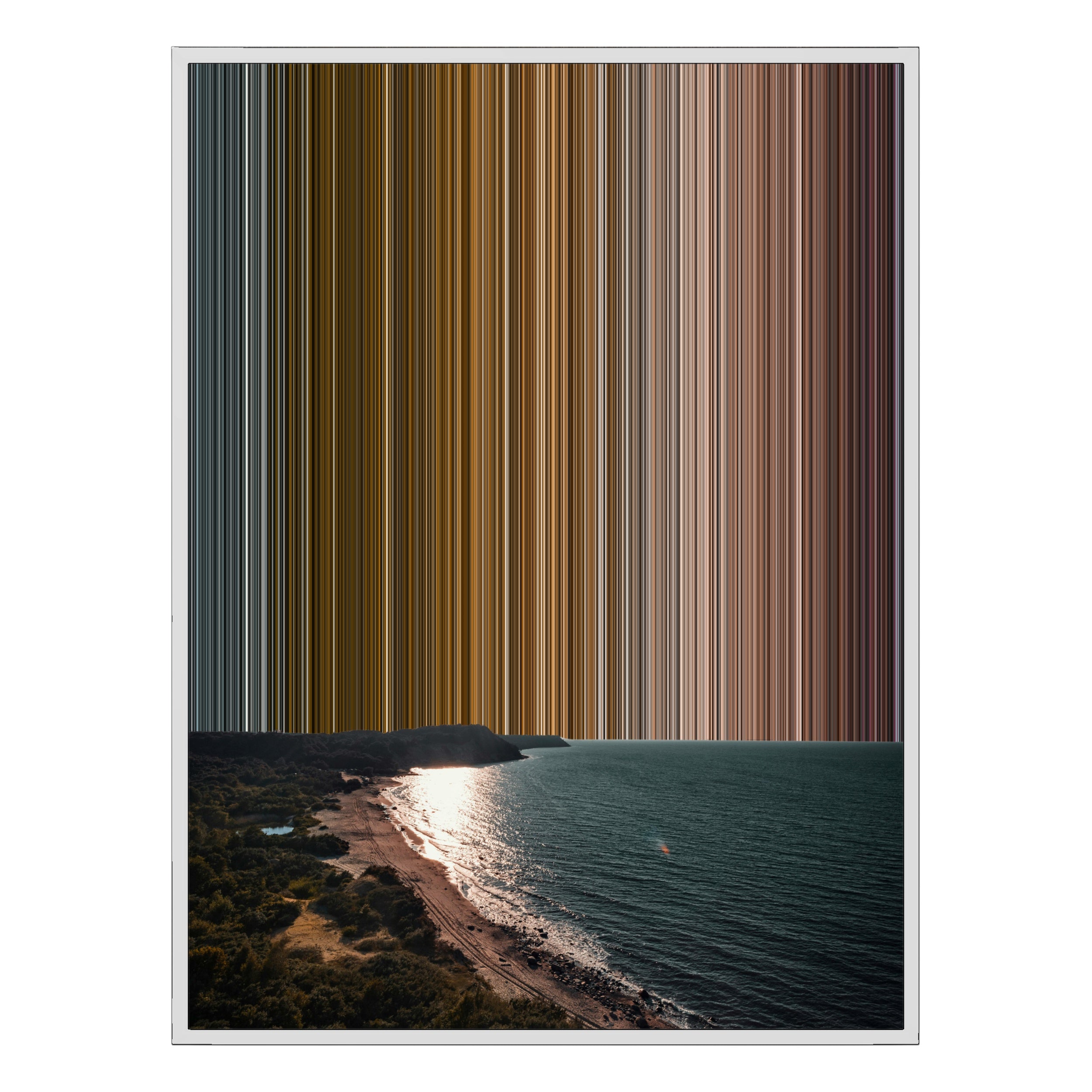 24×38" Metallic Float Frame Canvas - White Frame variant