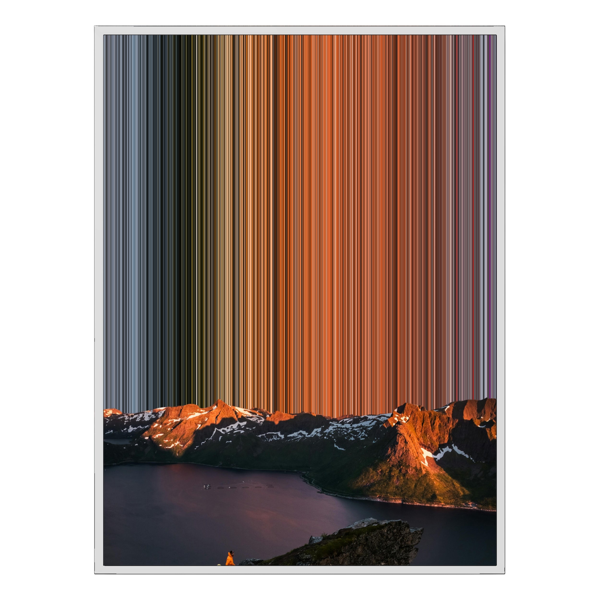 24×38" Metallic Float Frame Canvas - White Frame variant