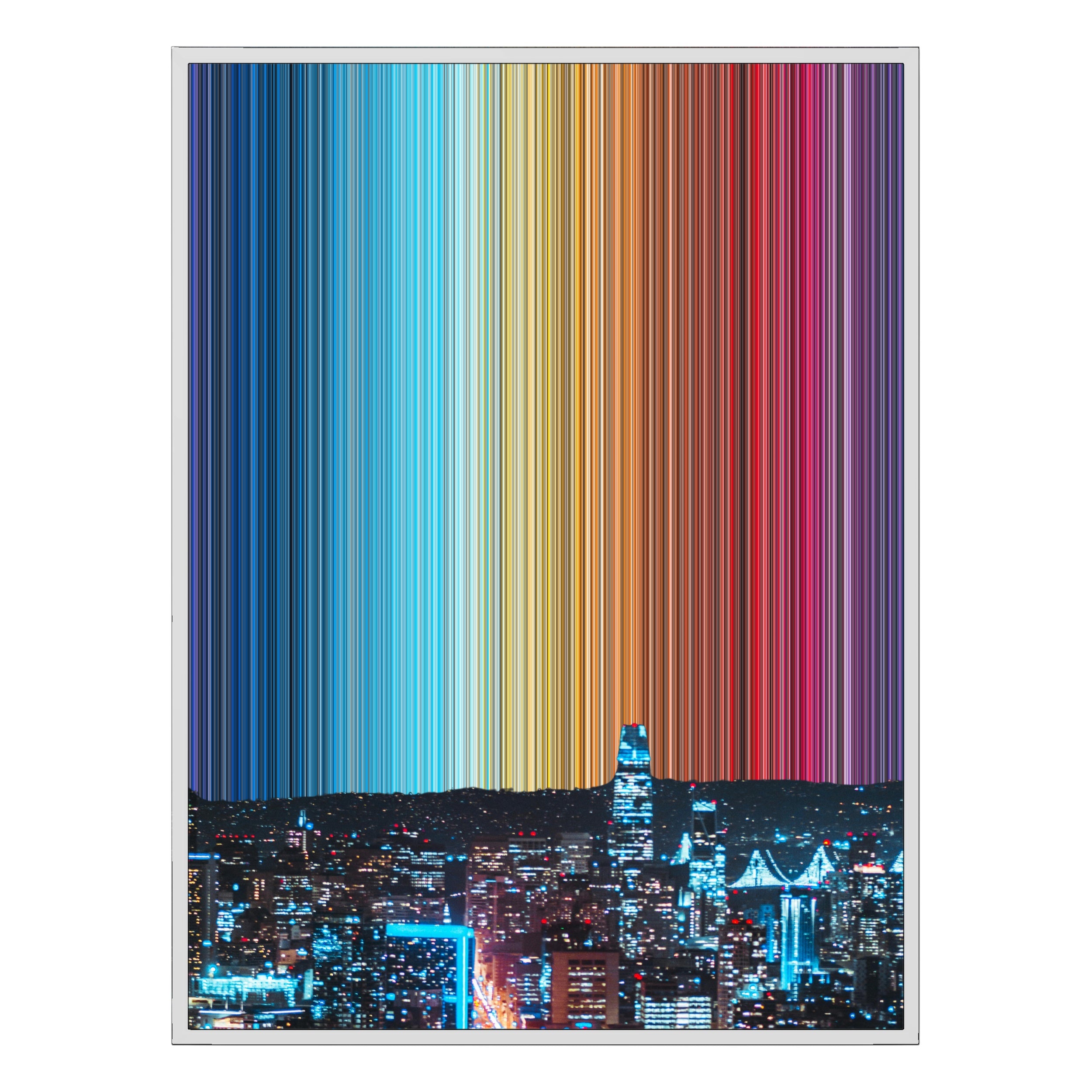 24×38" Metallic Float Frame Canvas - White Frame variant