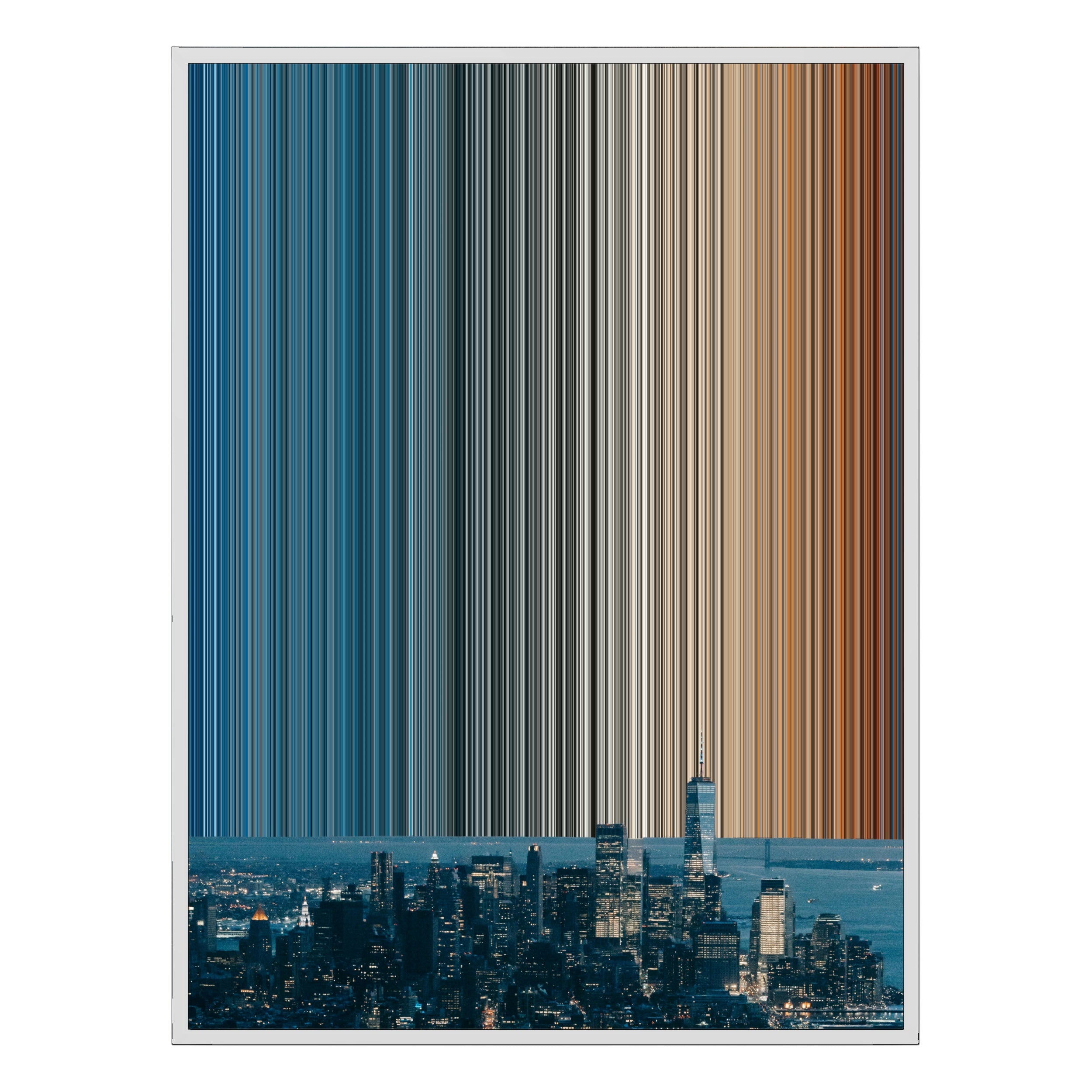 24×38" Metallic Float Frame Canvas - White Frame variant