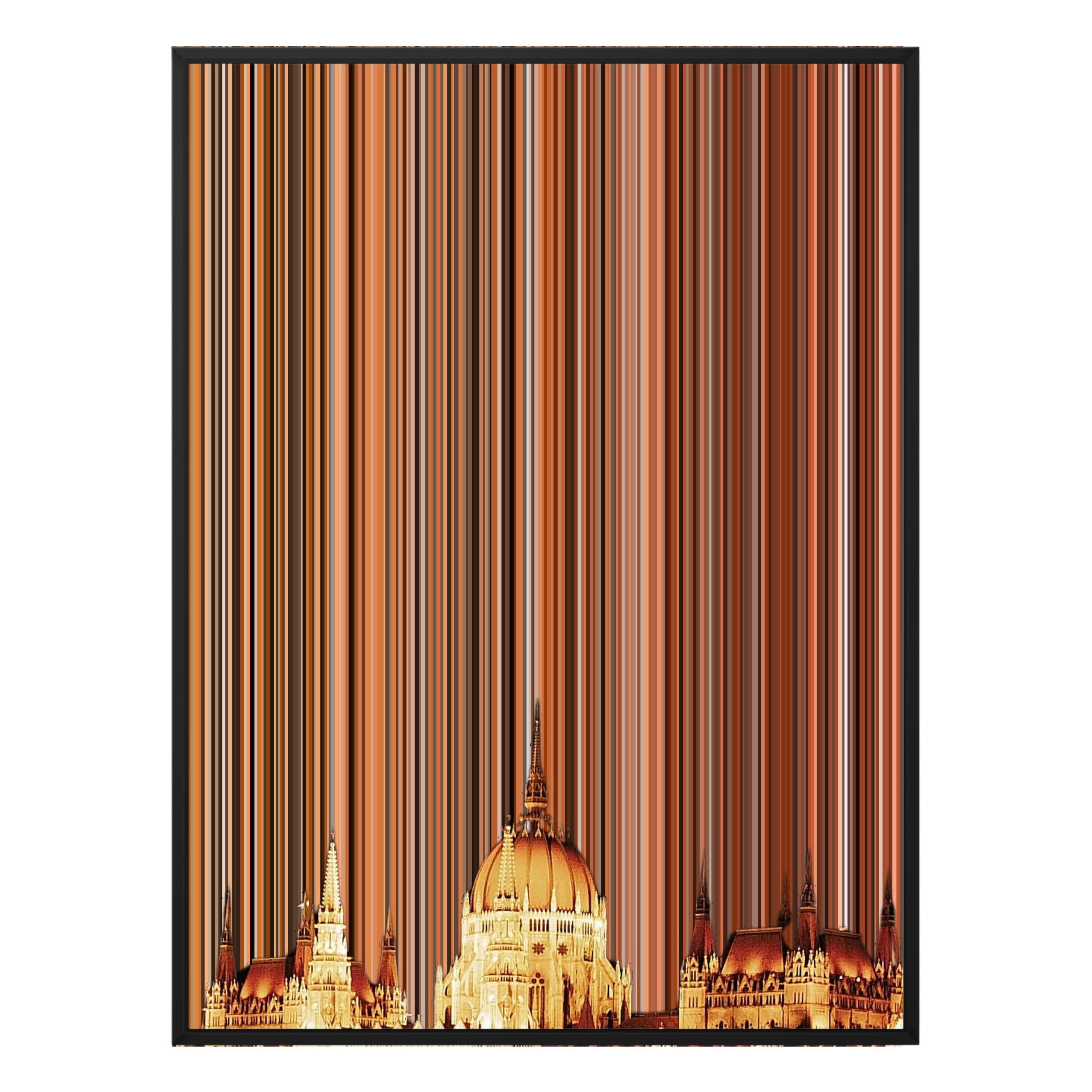 28×12" Metallic Float Frame Canvas - Black Frame variant