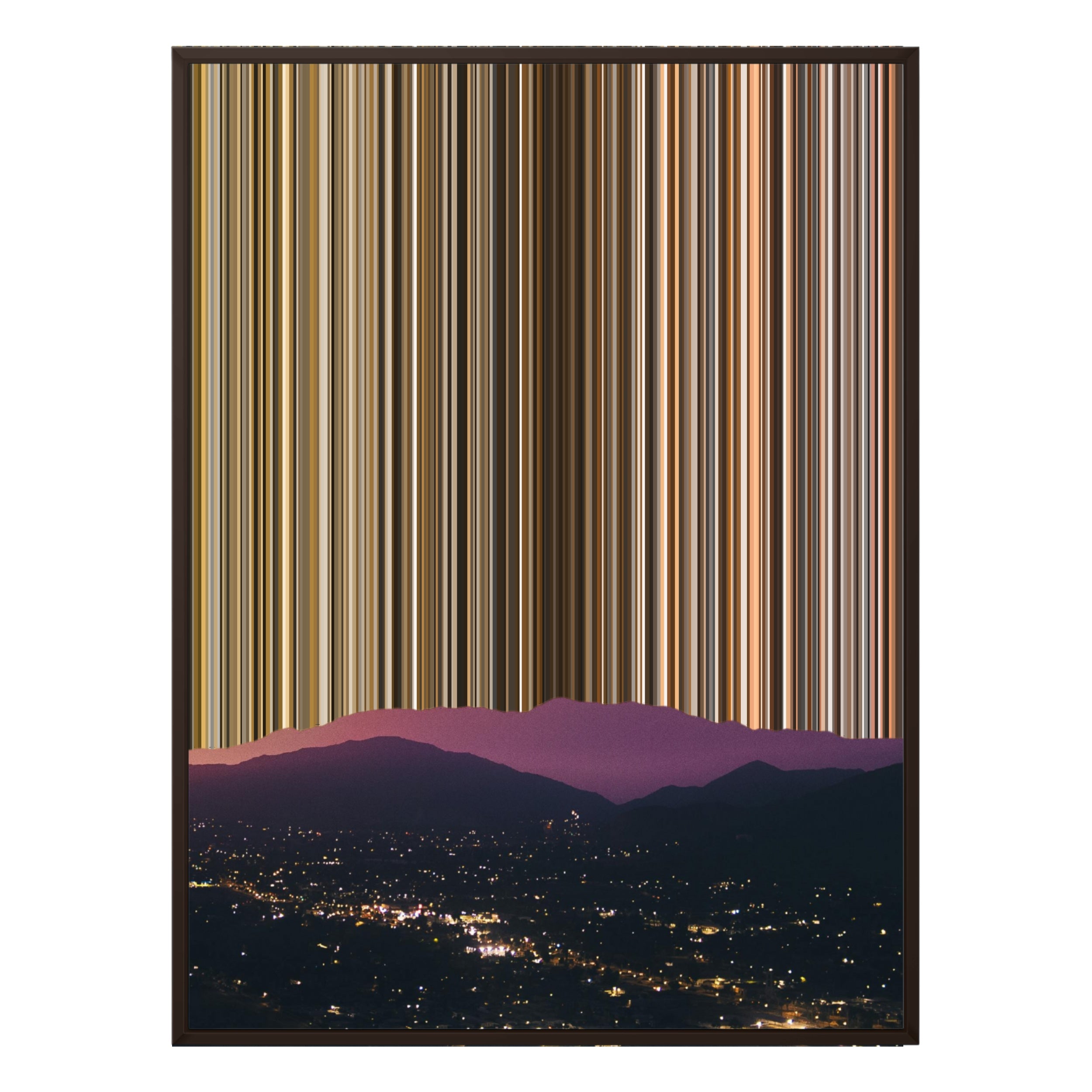 28×12" Metallic Float Frame Canvas - Brown Frame variant