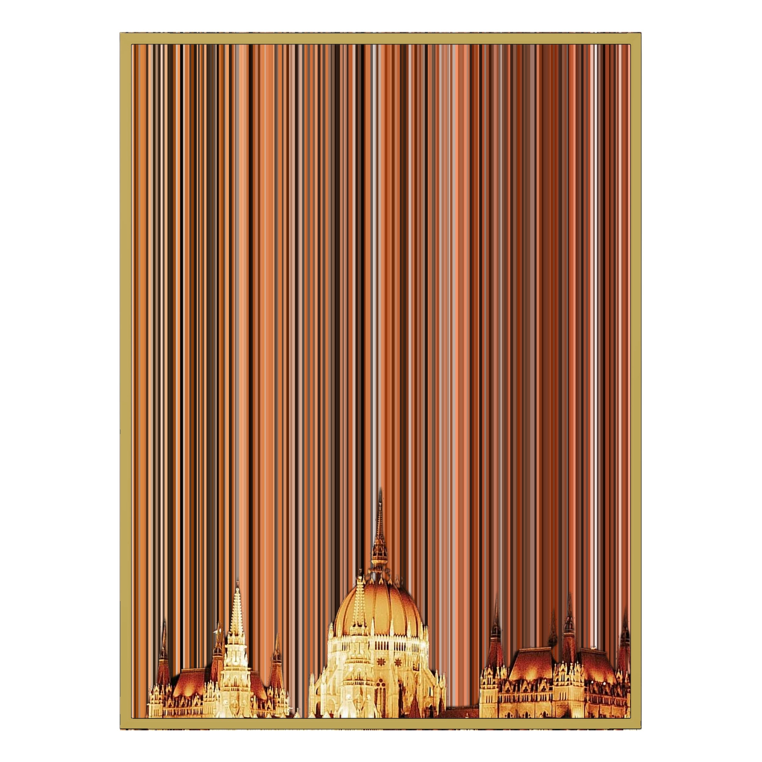 28×12" Metallic Float Frame Canvas - Gold Frame variant