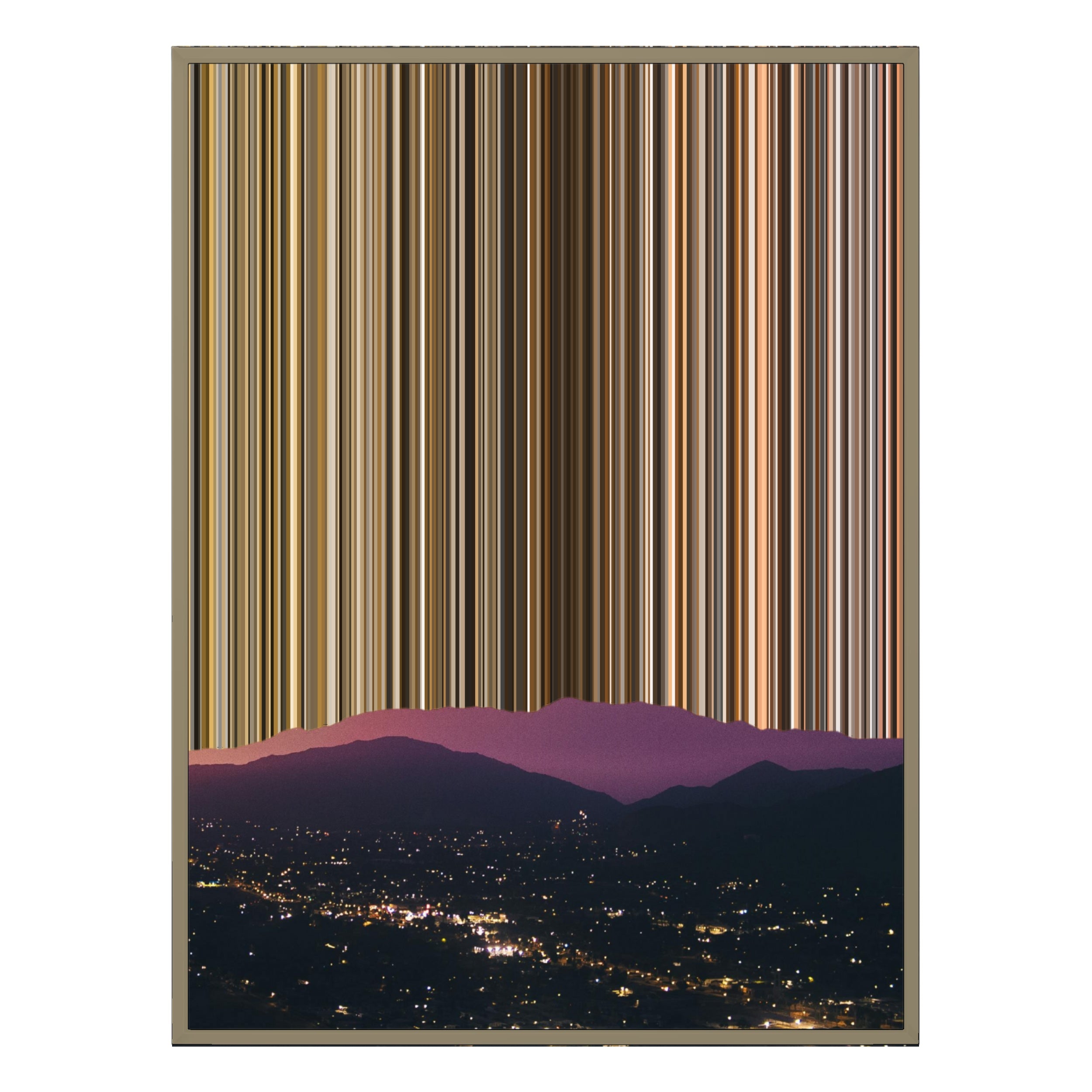 28×12" Metallic Float Frame Canvas - Natural Frame variant