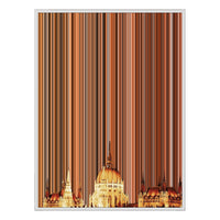 28×12" Metallic Float Frame Canvas - White Frame variant