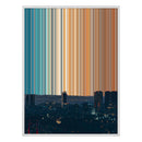 28×12" Metallic Float Frame Canvas - White Frame variant