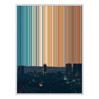 28×12" Metallic Float Frame Canvas - White Frame variant