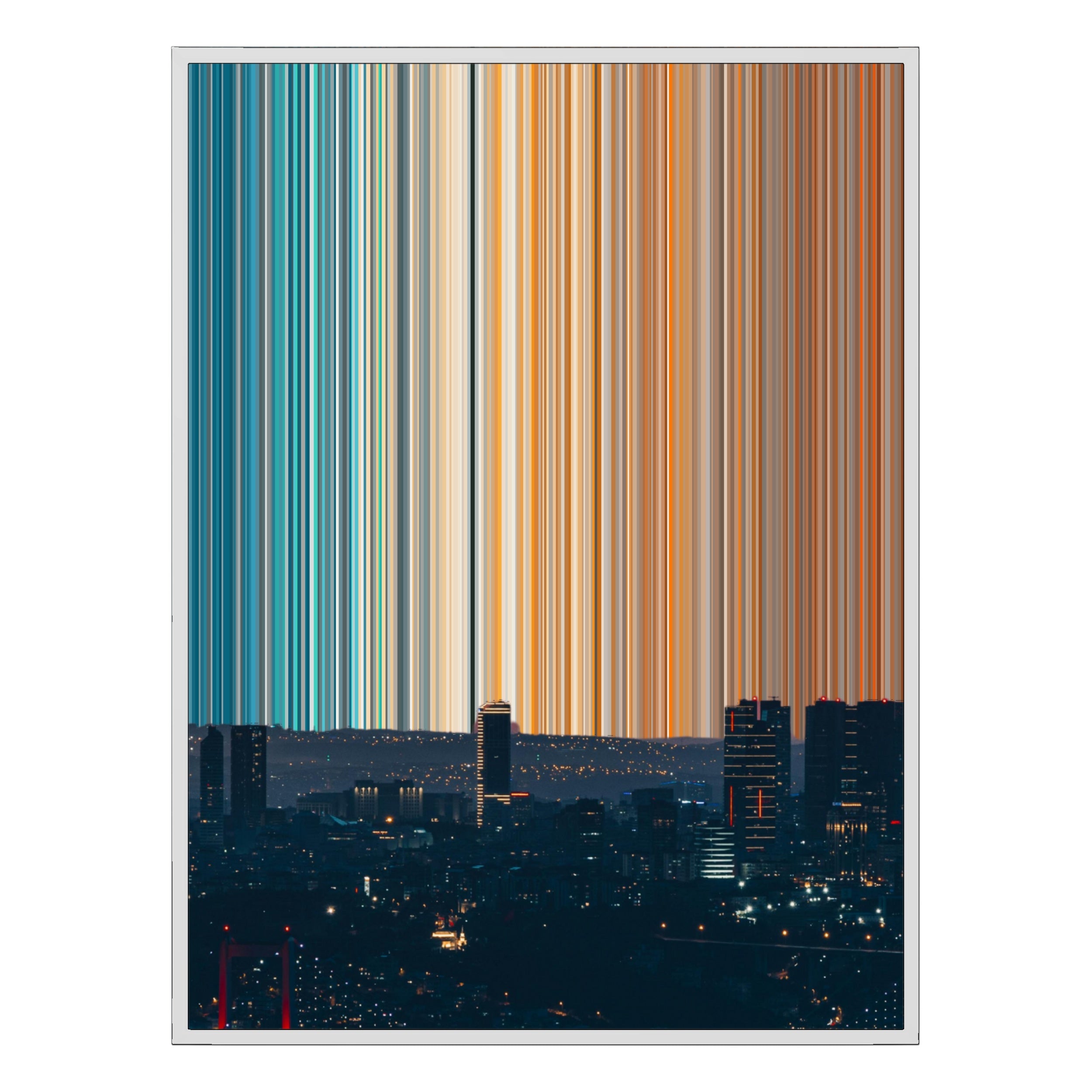 28×12" Metallic Float Frame Canvas - White Frame variant