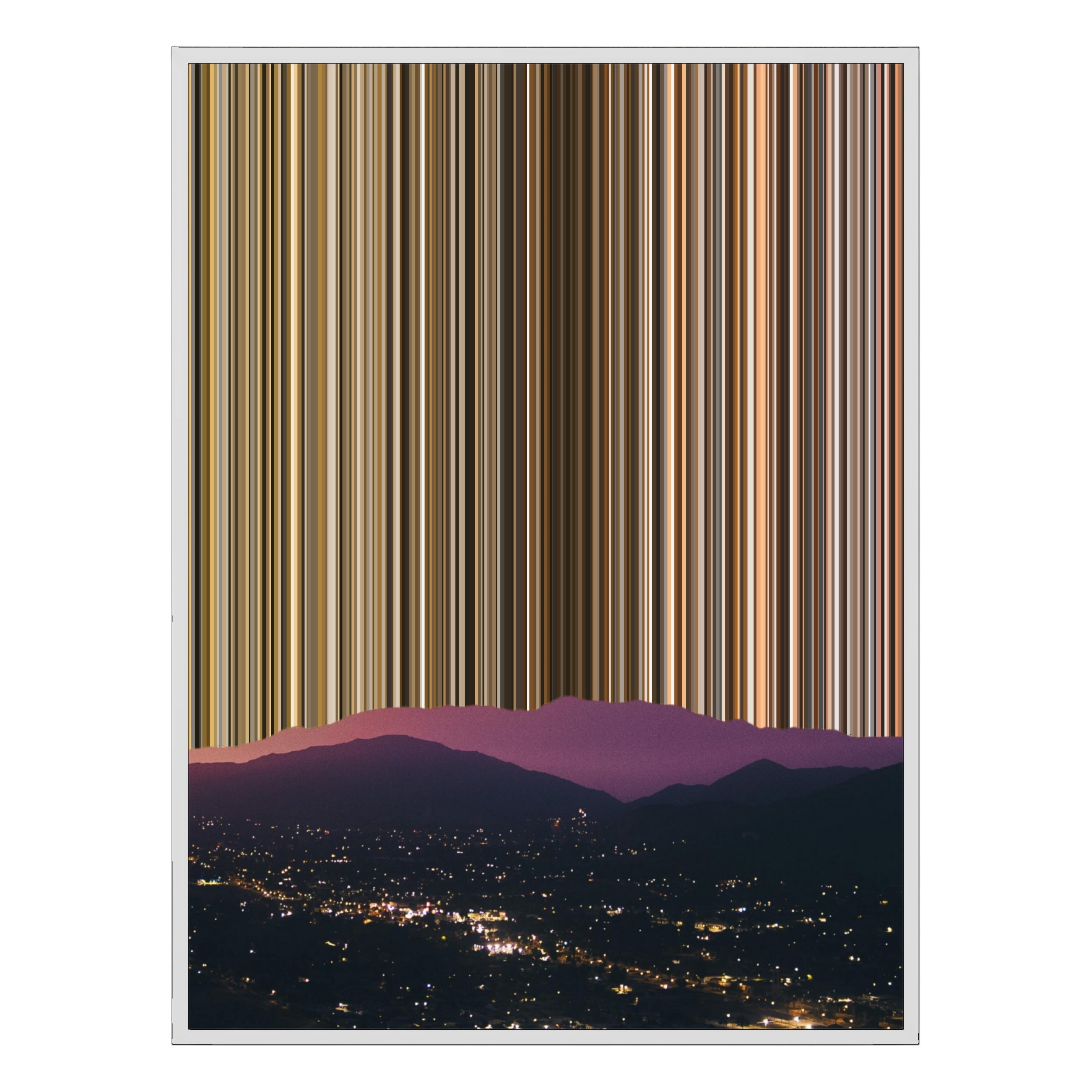 28×12" Metallic Float Frame Canvas - White Frame variant