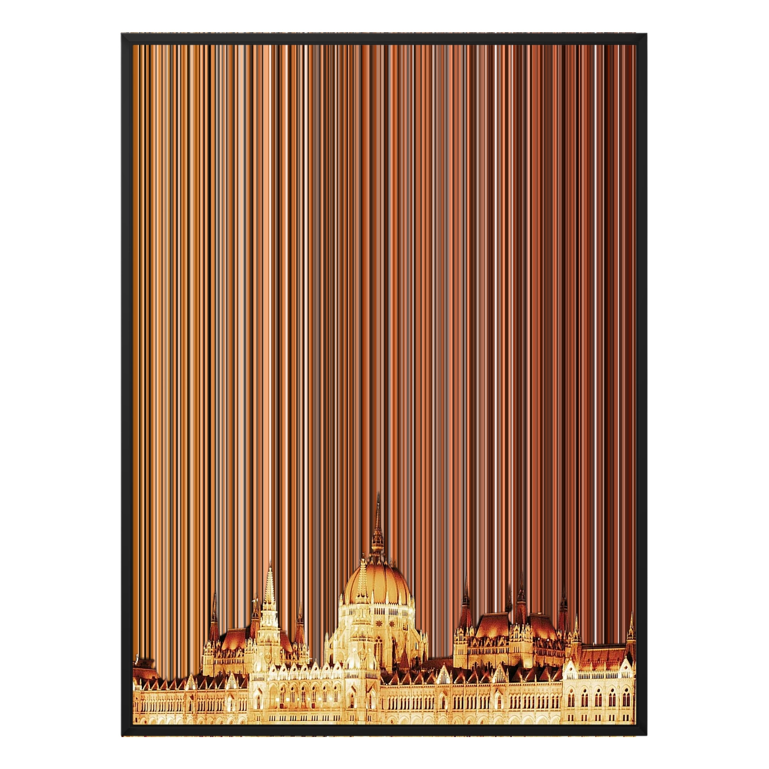 28×16" Metallic Float Frame Canvas - Black Frame variant