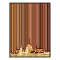 28×16" Metallic Float Frame Canvas - Brown Frame variant