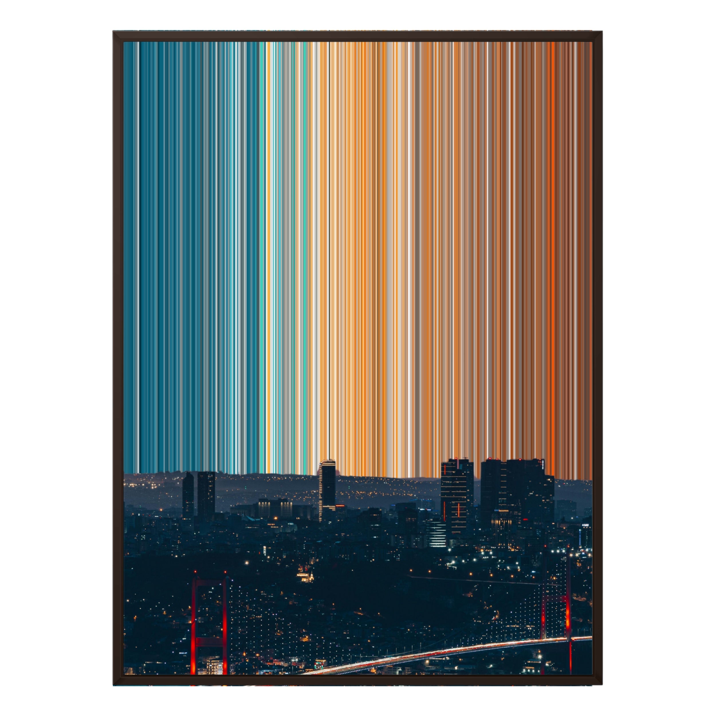 28×16" Metallic Float Frame Canvas - Brown Frame variant