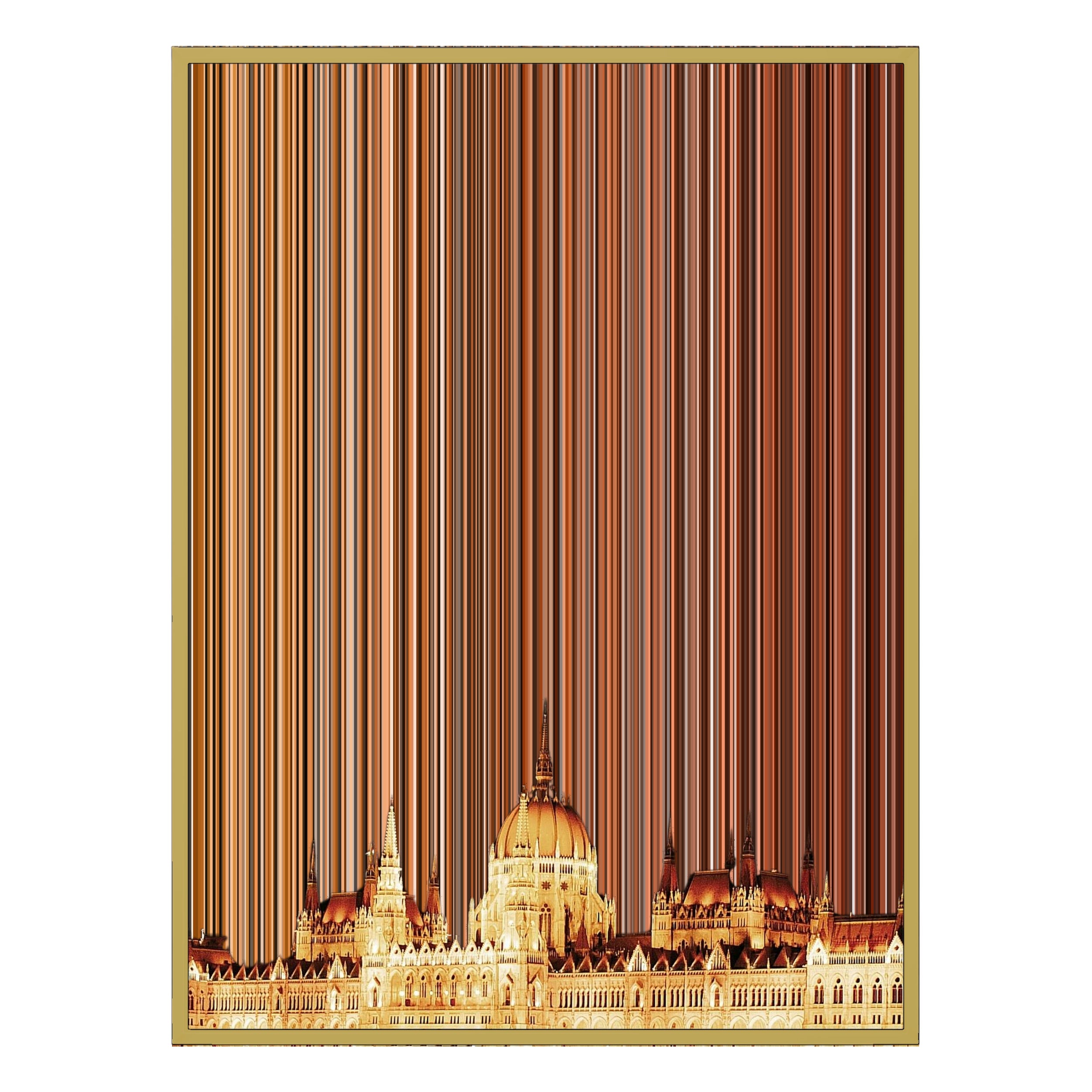 28×16" Metallic Float Frame Canvas - Gold Frame variant