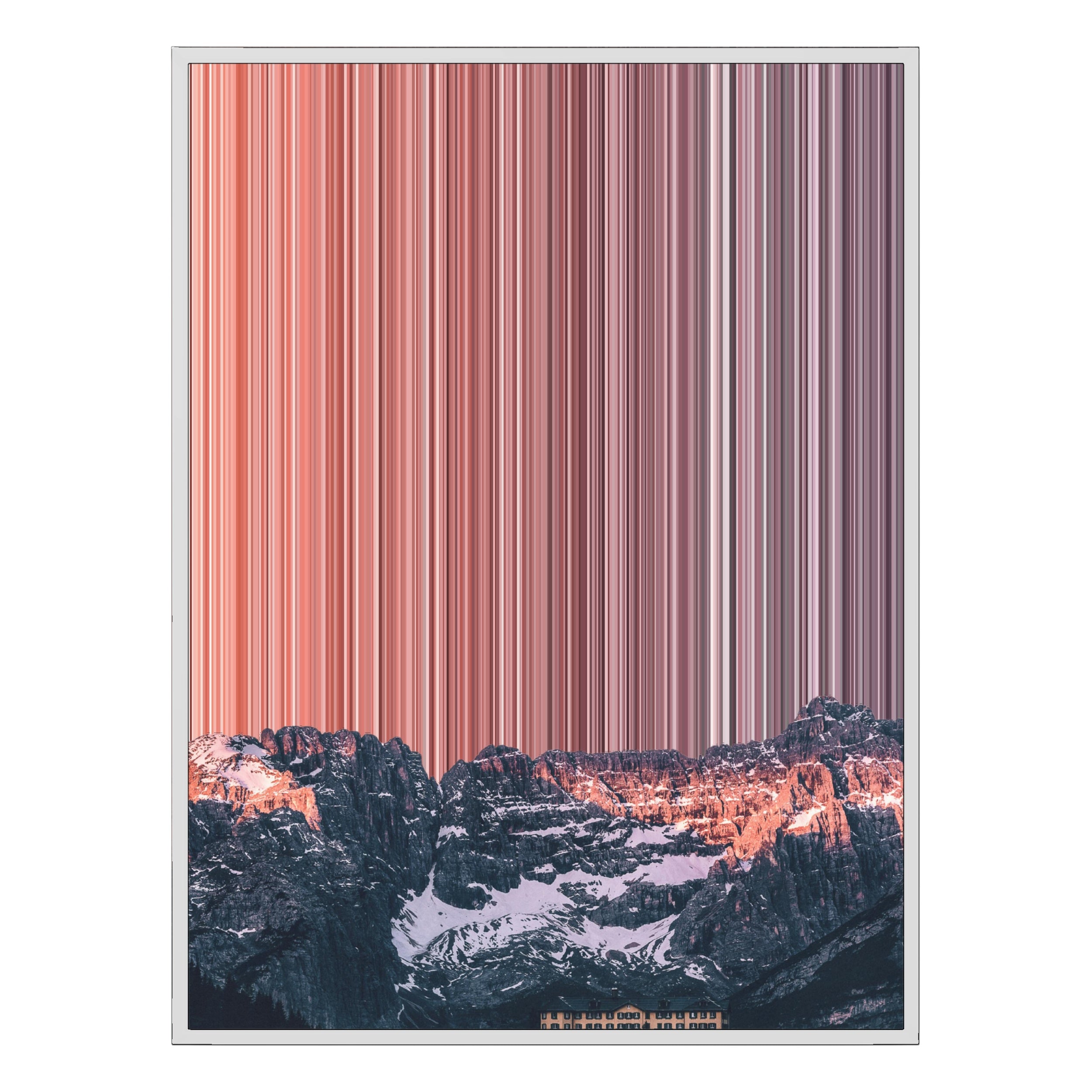 28×16" Metallic Float Frame Canvas - White Frame variant