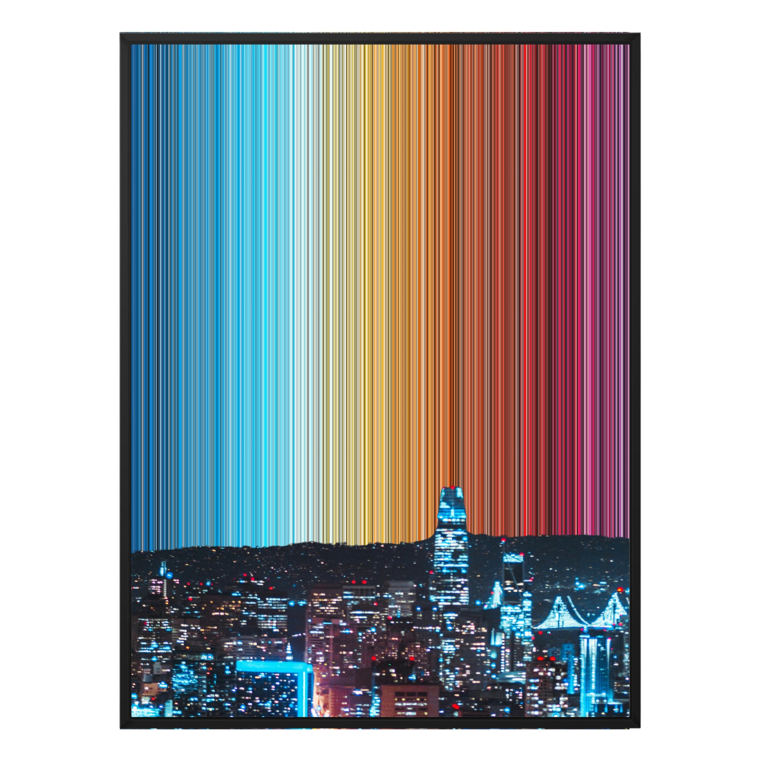 28×30" Metallic Float Frame Canvas - Black Frame variant