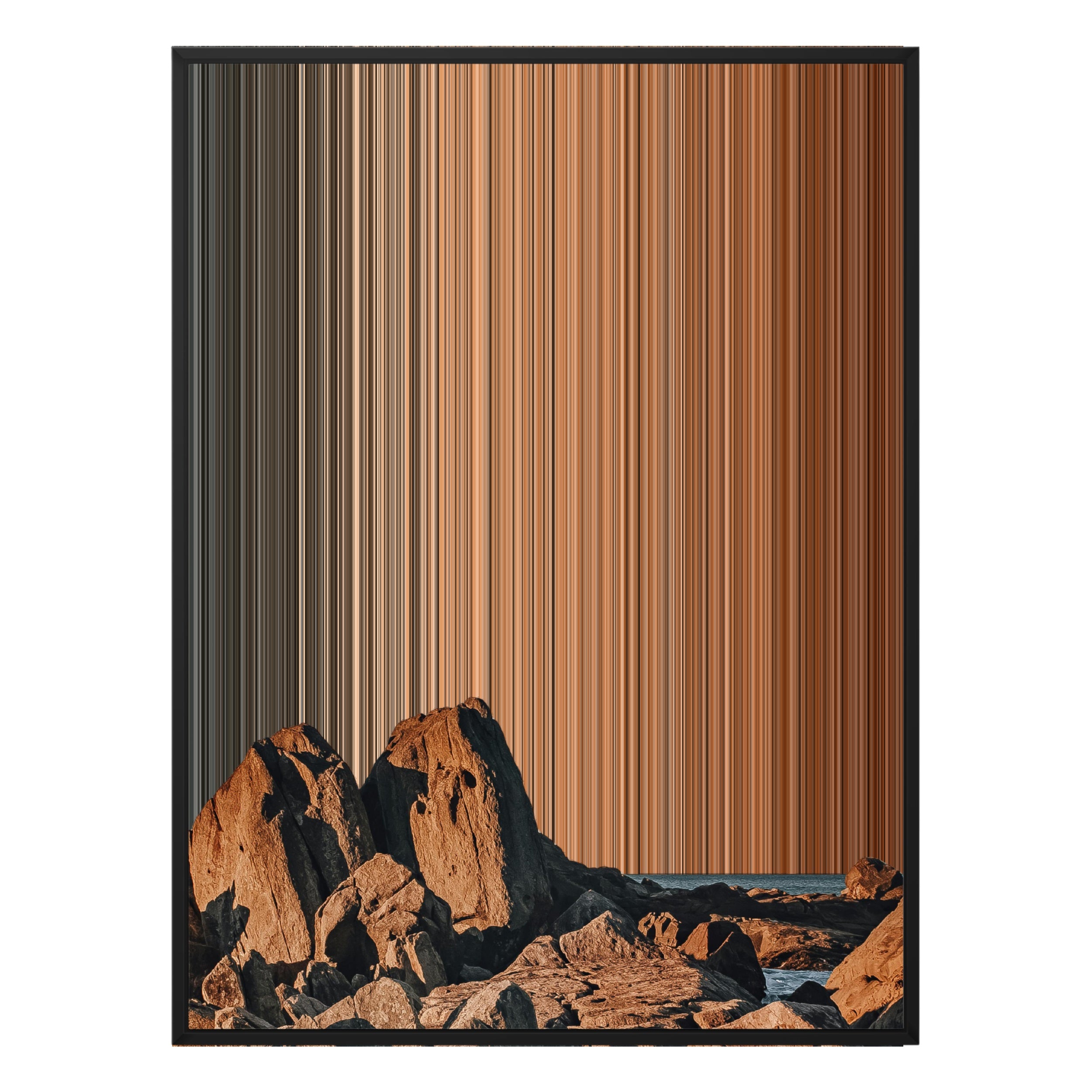 28×30" Metallic Float Frame Canvas - Black Frame variant