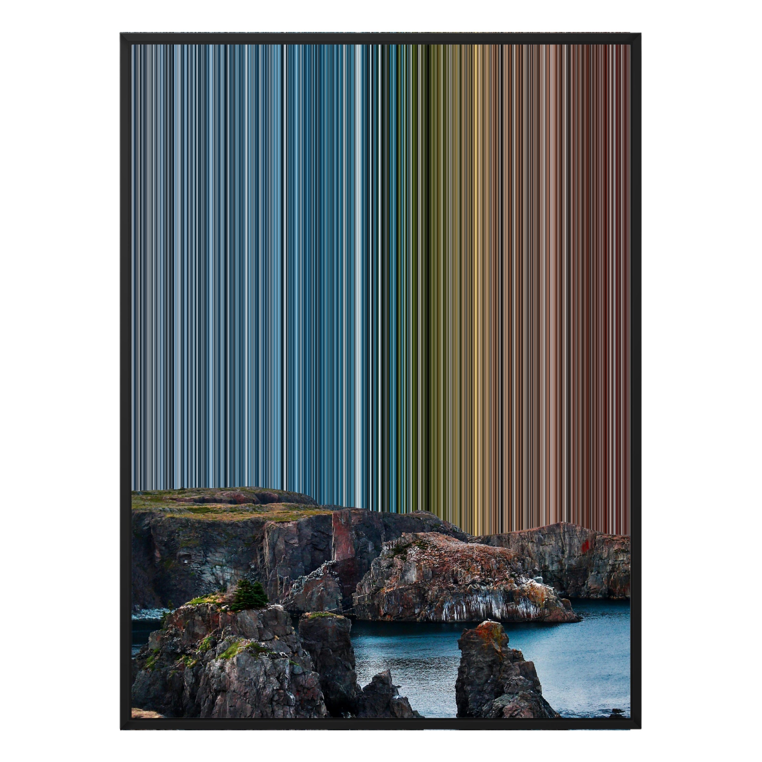 28×30" Metallic Float Frame Canvas - Black Frame variant