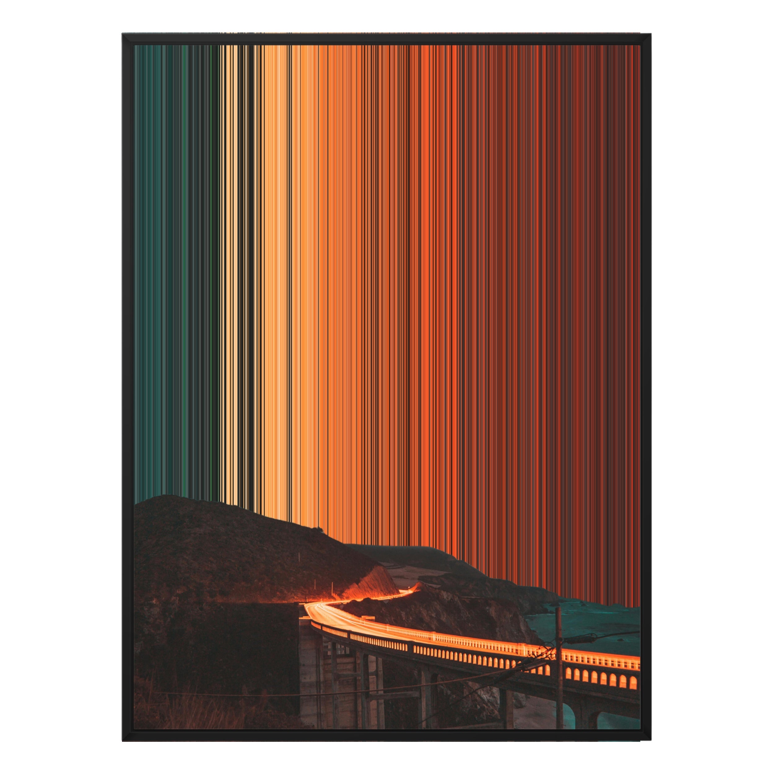 28×30" Metallic Float Frame Canvas - Black Frame variant