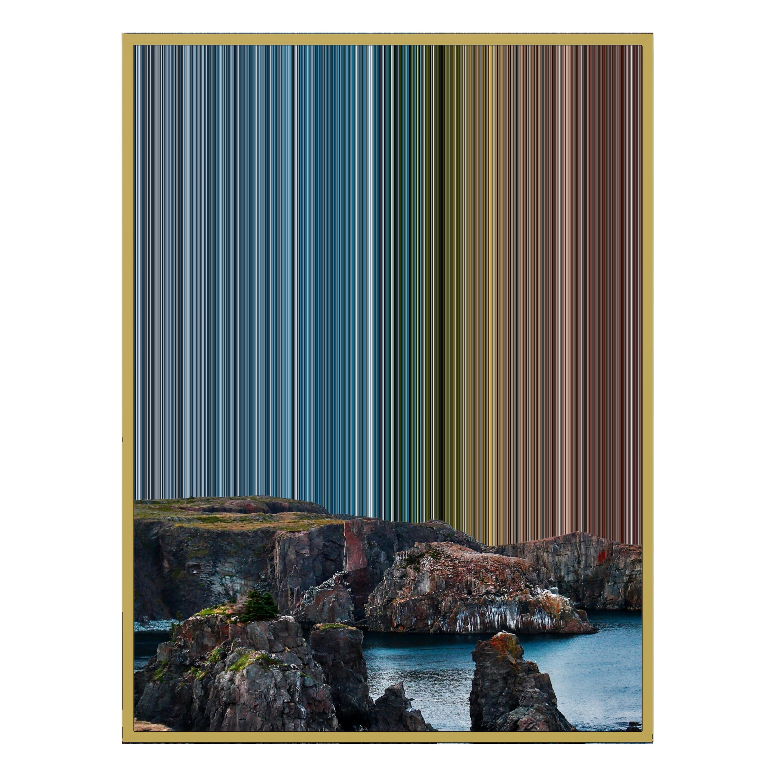 28×30" Metallic Float Frame Canvas - Gold Frame variant