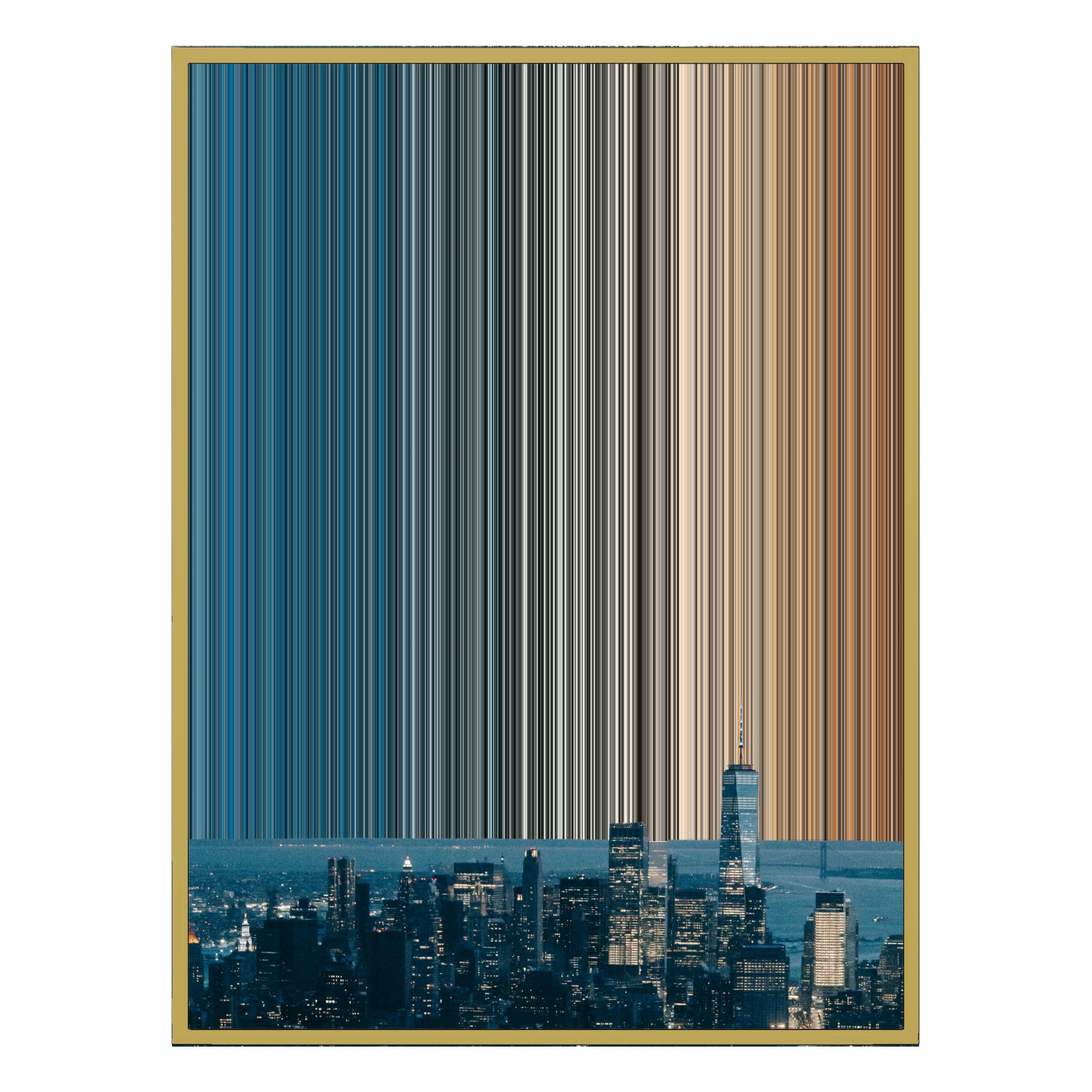 28×30" Metallic Float Frame Canvas - Gold Frame variant