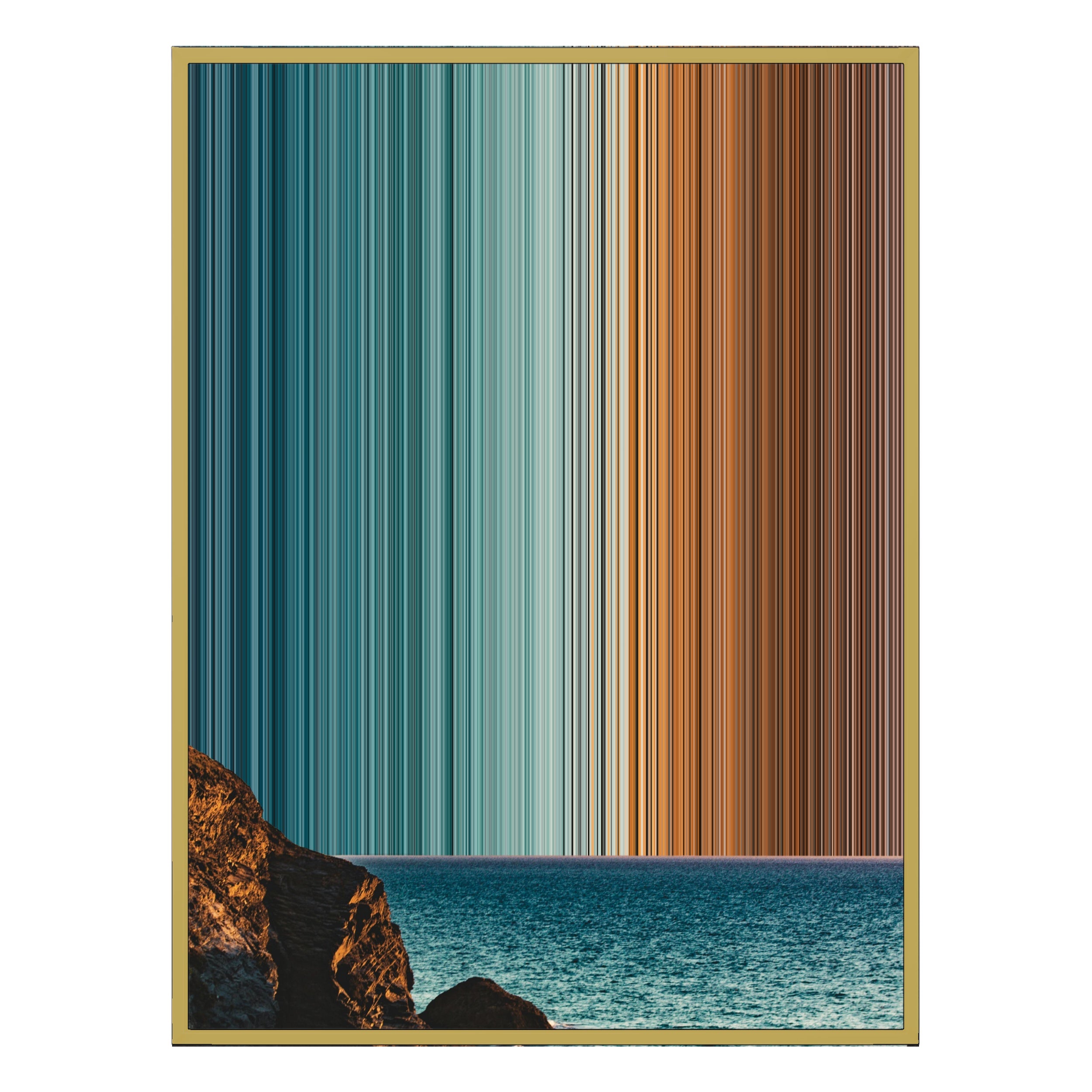 28×30" Metallic Float Frame Canvas - Gold Frame variant