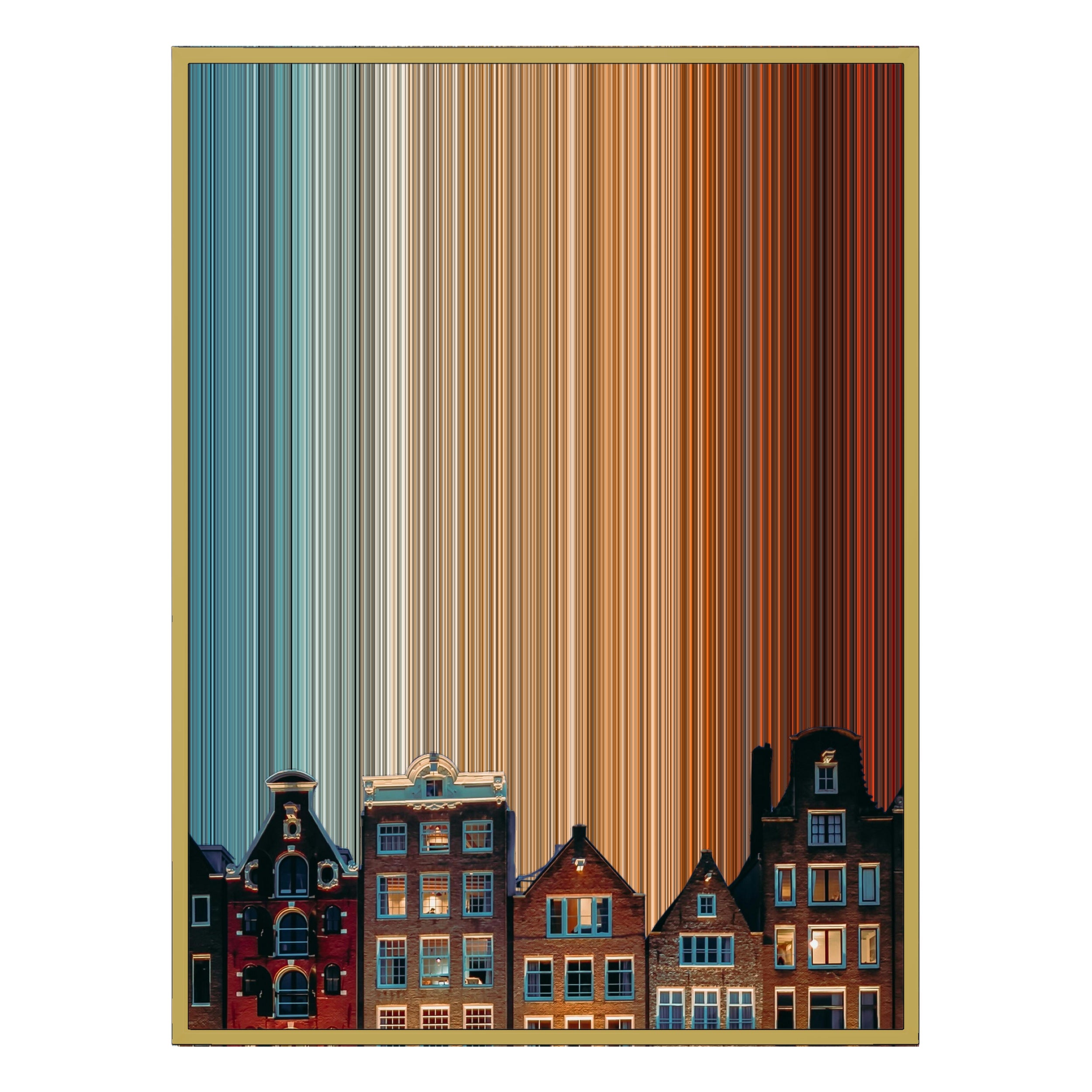 28×30" Metallic Float Frame Canvas - Gold Frame variant