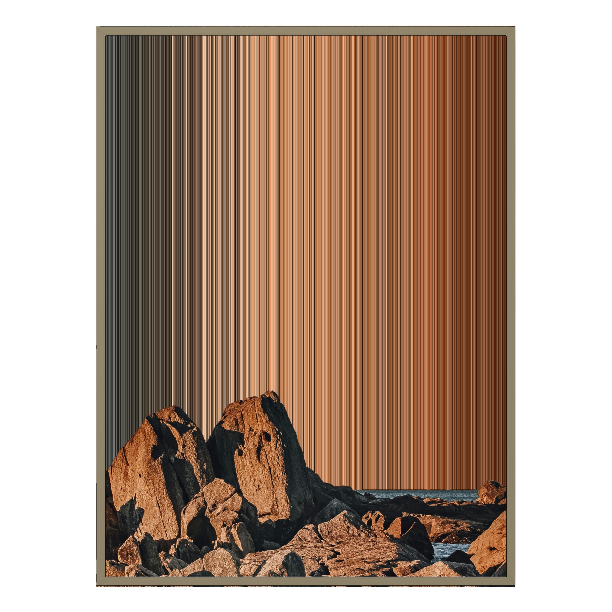 28×30" Metallic Float Frame Canvas - Natural Frame variant