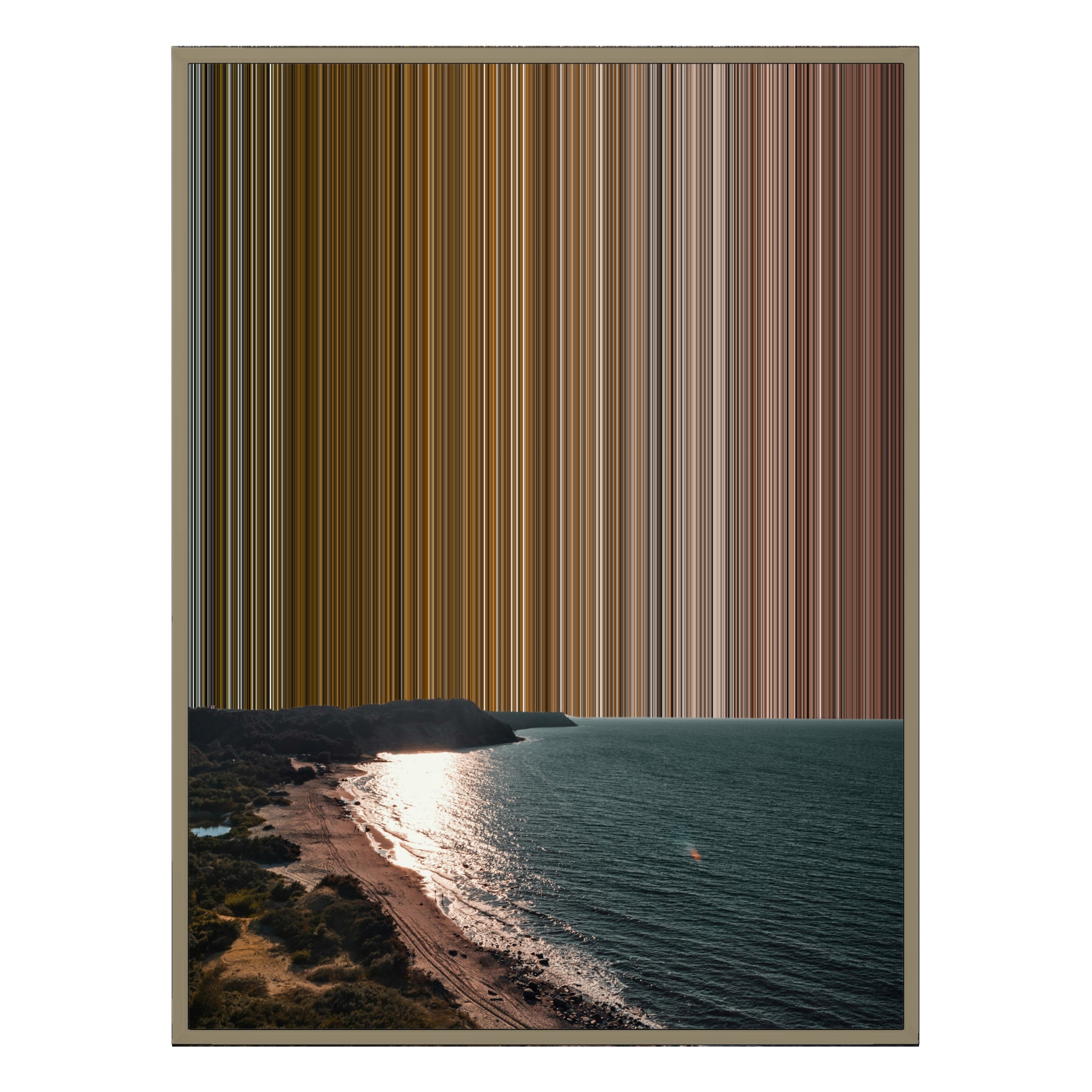 28×30" Metallic Float Frame Canvas - Natural Frame variant